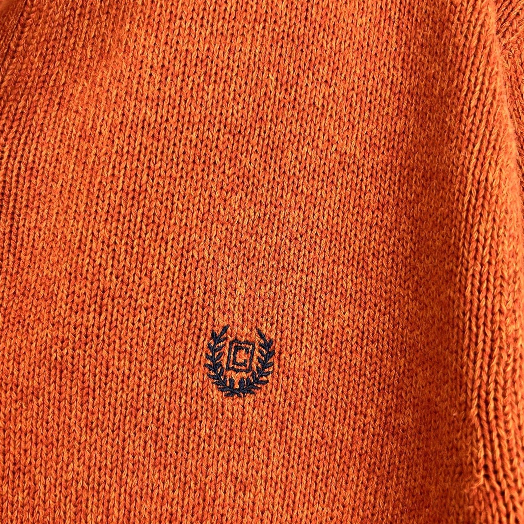 Chaps Chaps Sweater Men L Quarter Button Mock Neck Orange Cotton Knit Long Sleeve Embroidered Patch Size US L / EU 52-54 / 3 - 5 Thumbnail