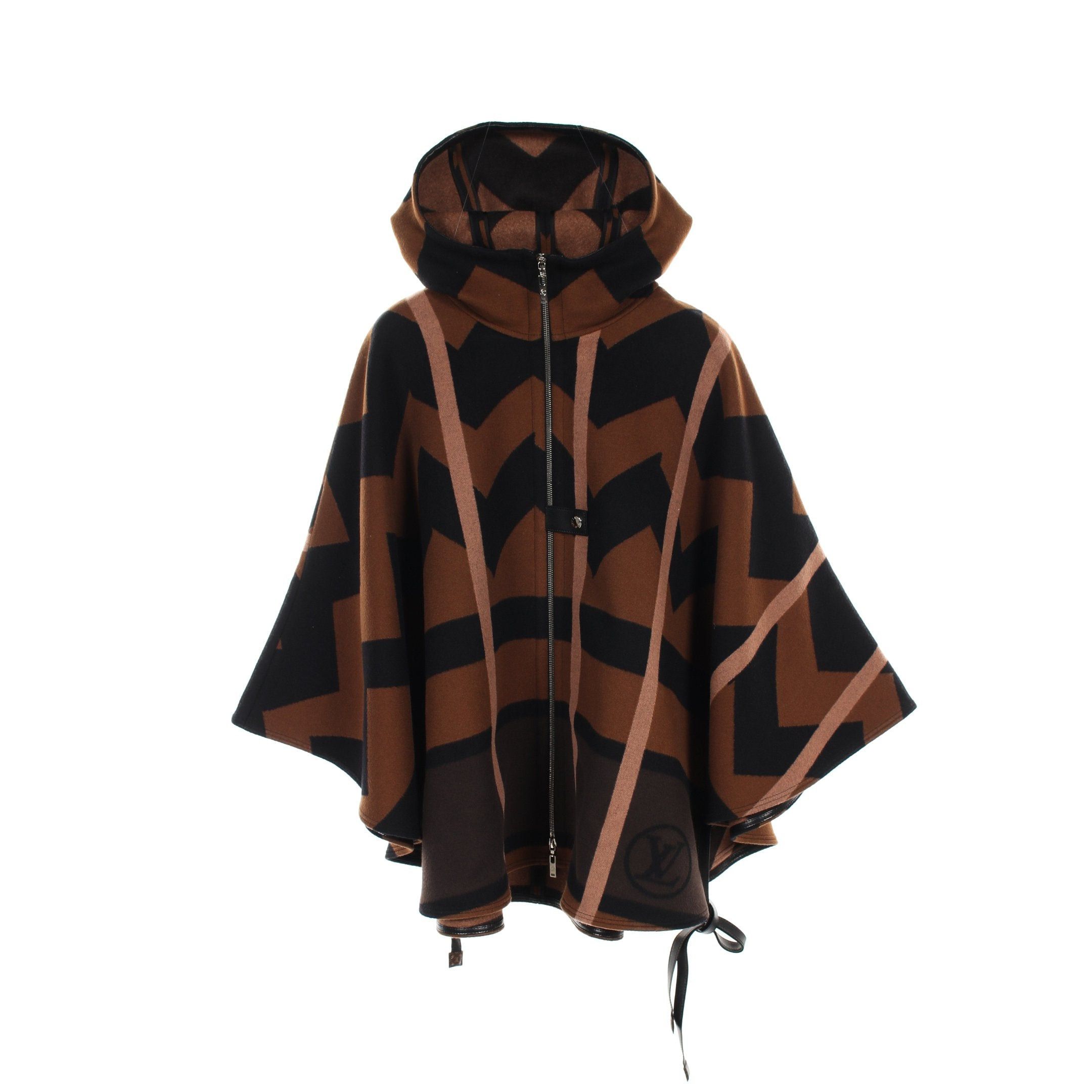 Louis Vuitton Louis Vuitton Poncho Wool Brown Black Pink Hooded Size ONE SIZE - 1 Thumbnail