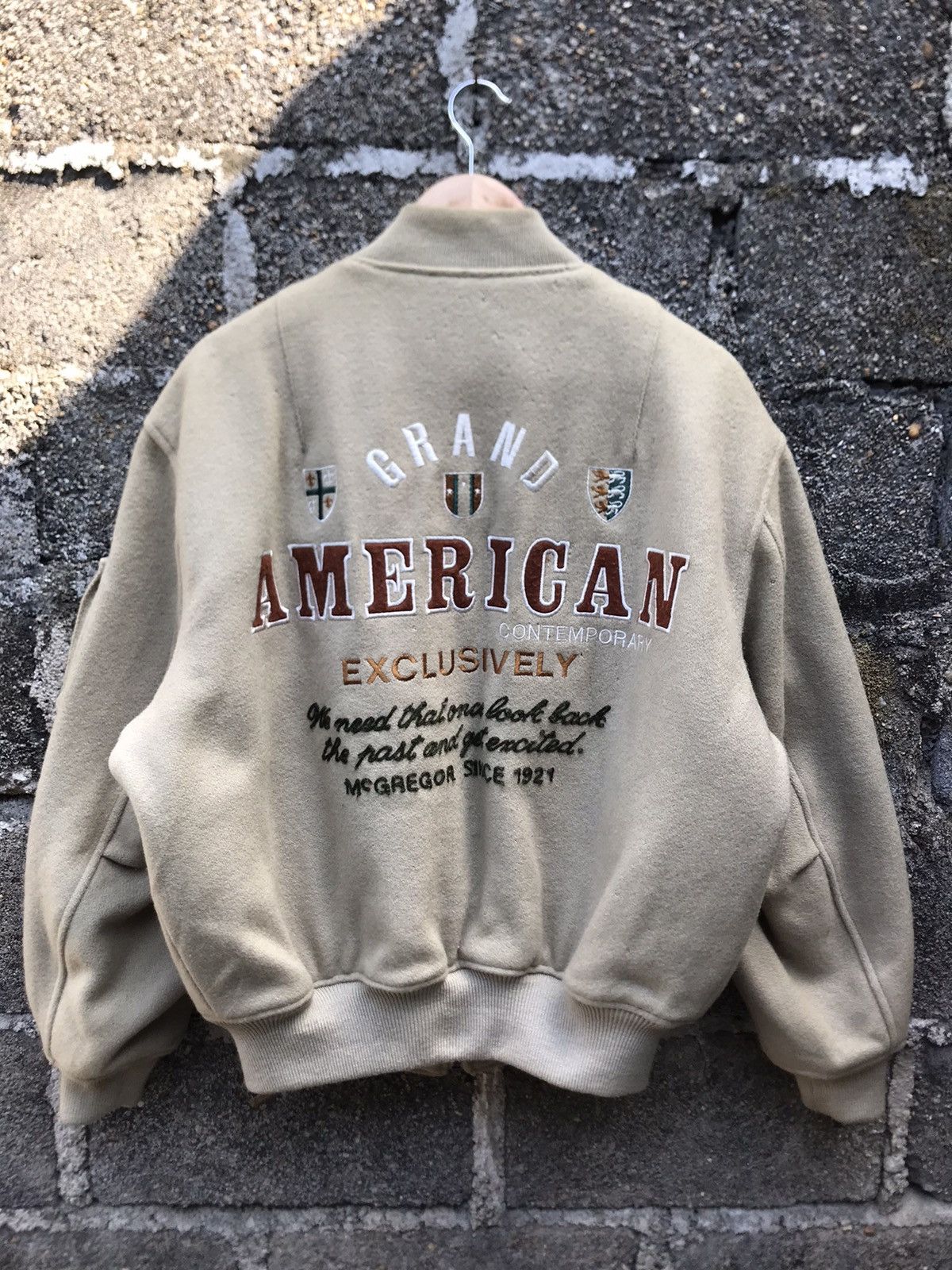 McGregor × Vintage ⚡️Vintage 90s Mc Gregor Wool Bomber Jacket Size US L / EU 52-54 / 3 - 10 Thumbnail