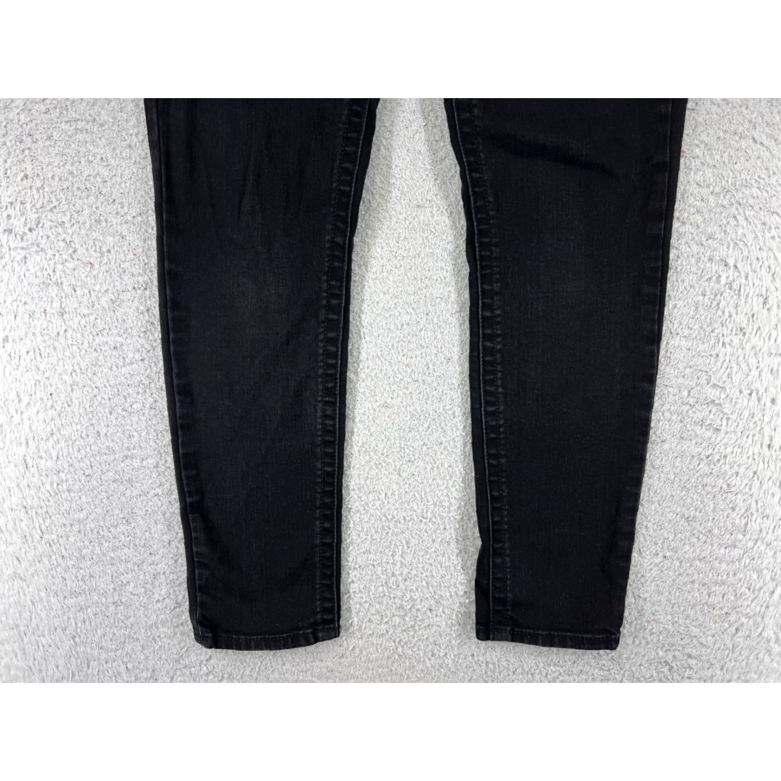 Vintage Seven7 Jeans Women's 8 Black Denim Skinny Mid Rise 29x28 Distressed Regular Fit Size 30" / US 8 / IT 44 - 2 Thumbnail