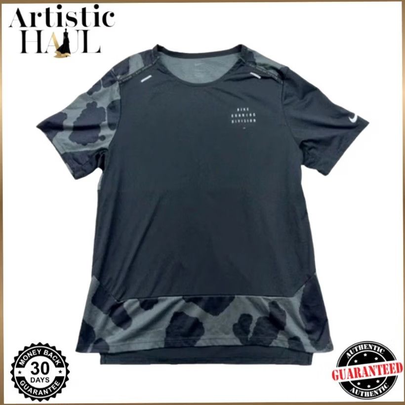 Nike Nike Men’s L Black Camouflage Dri-Fit Short Sleeve Running Shirt Size US L / EU 52-54 / 3 - 2 Thumbnail