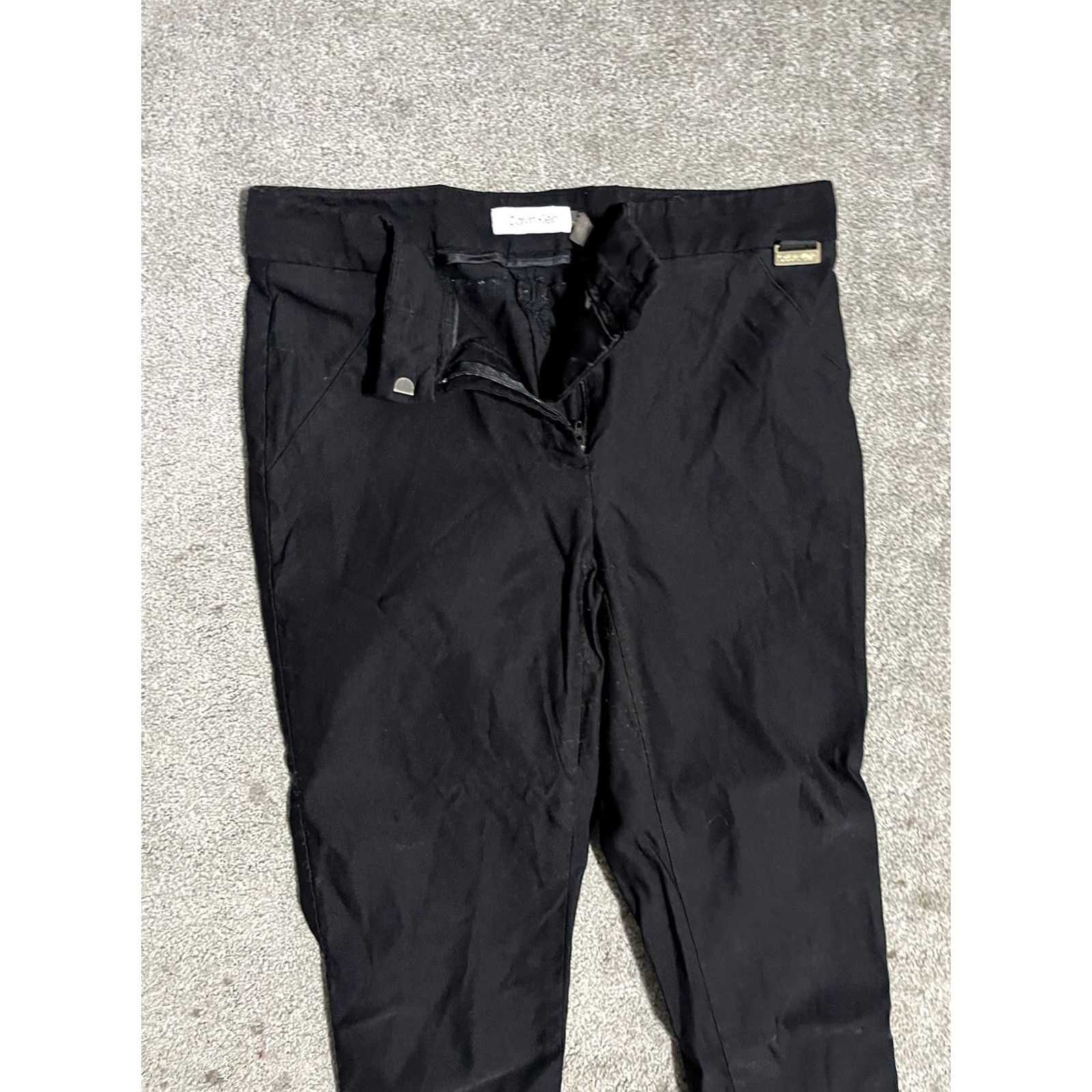 Calvin Klein Calvin Klein Black Dress Pants Womens Size 4 Slim Straight Career 28x26 Dress Pants Size 27" / US 4 / IT 40 - 2 Thumbnail