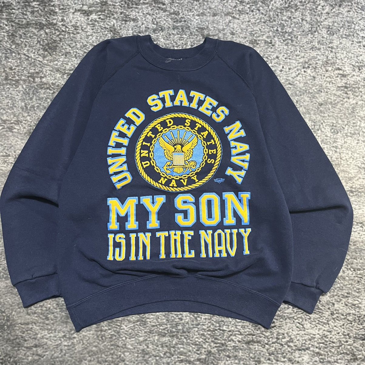 Vintage Vintage 90s My Son Is In The United States Navy Crewneck Size US L / EU 52-54 / 3 - 3 Thumbnail