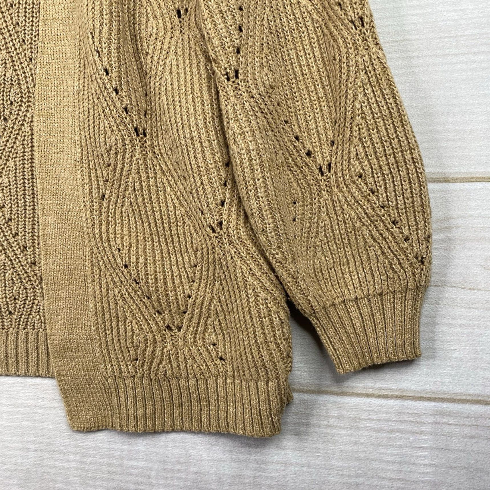 Vintage A New Day Cardigan Womens M Brown Cable Knit Open Front V-Neck Casual Autumn Winter - Sweater Mens? Size M / US 6-8 / IT 42-44 - 2 Thumbnail