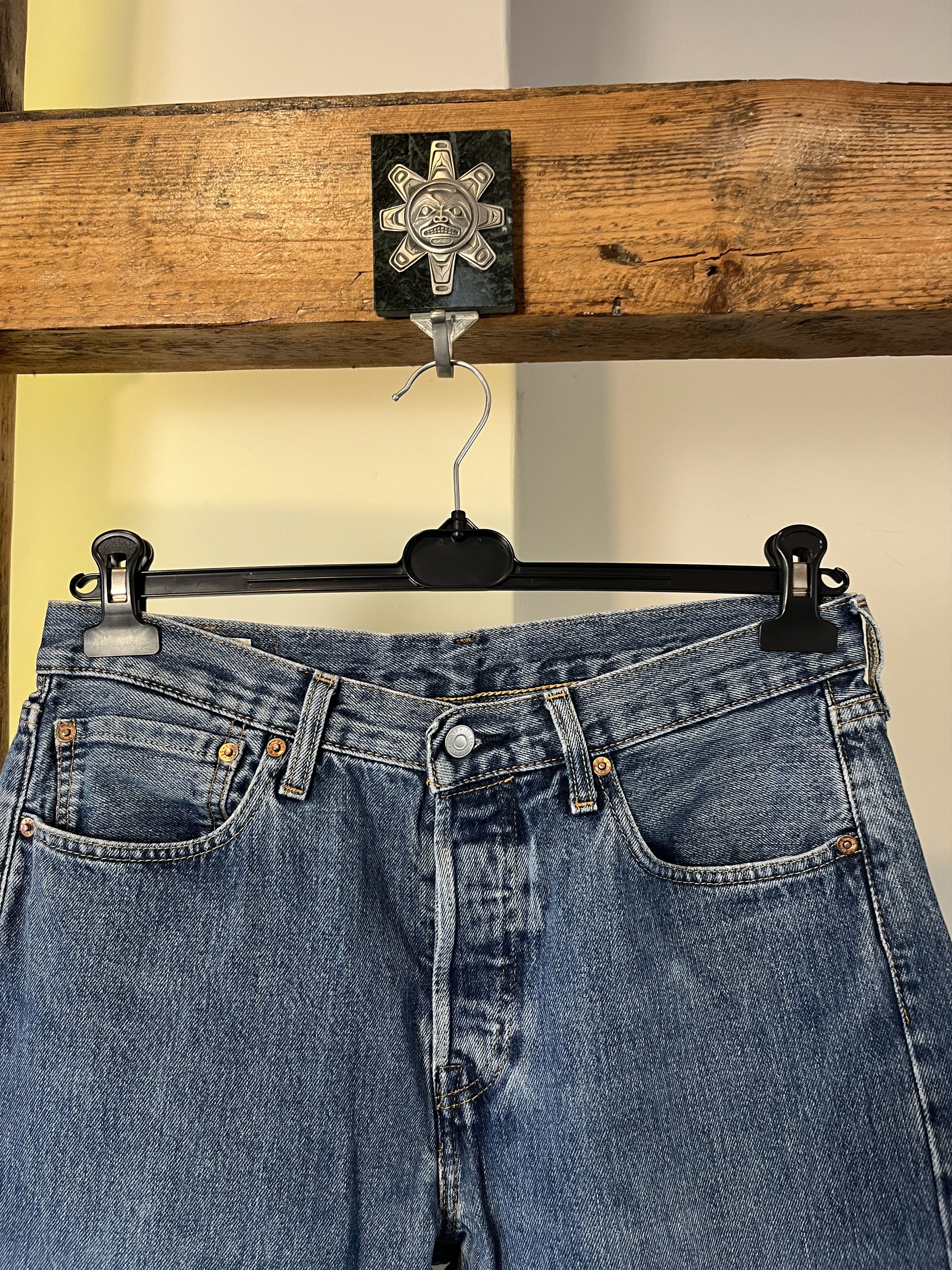 Levi's Levi's Premium 501 Big E Washed Blue Denim Size US 31 - 3 Thumbnail