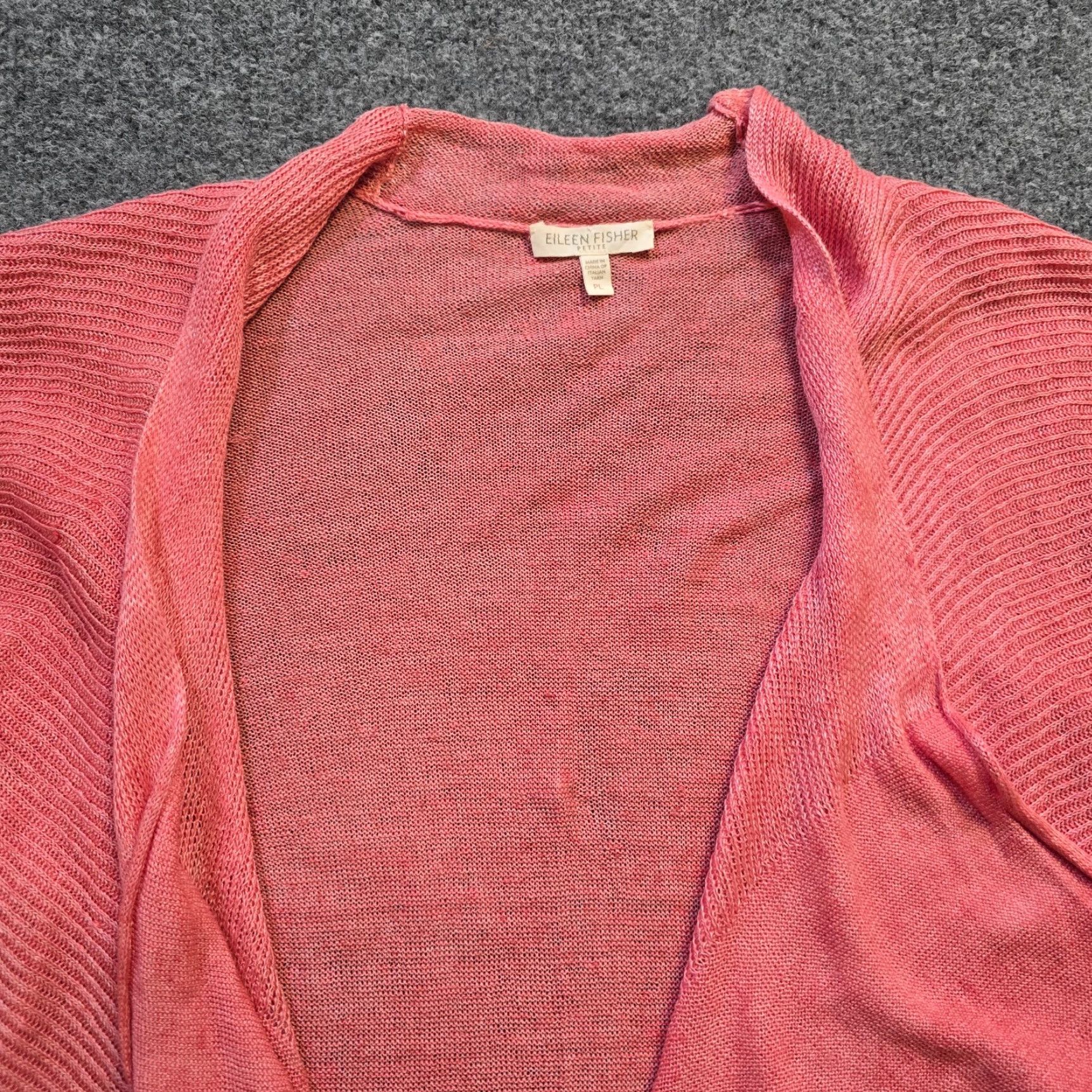 Eileen Fisher VINTAGE Eileen Fisher Cardigan Women Size Large Petite Pink Linen Open Casual Beachy Size L / US 10 / IT 46 - 2 Thumbnail