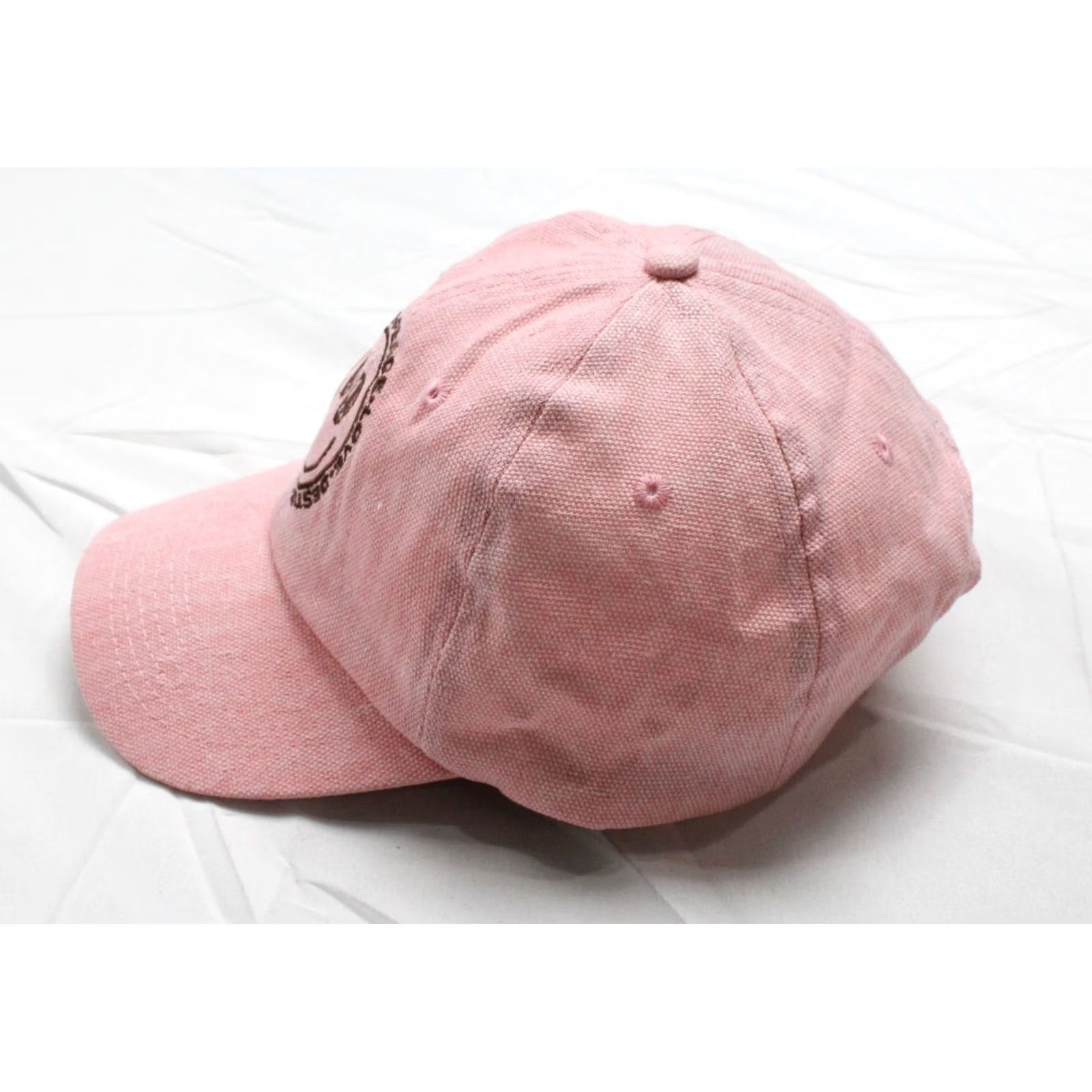 Asos ASOS Design Men's Pink Baseball Cap Peace Embroidery Washed Canvas One Size Size ONE SIZE - 3 Thumbnail