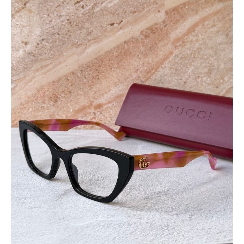 Gucci NEW Gucci GG1334O Black Pink Cat Eye Eyeglasses Frames Size ONE SIZE - 1 Thumbnail
