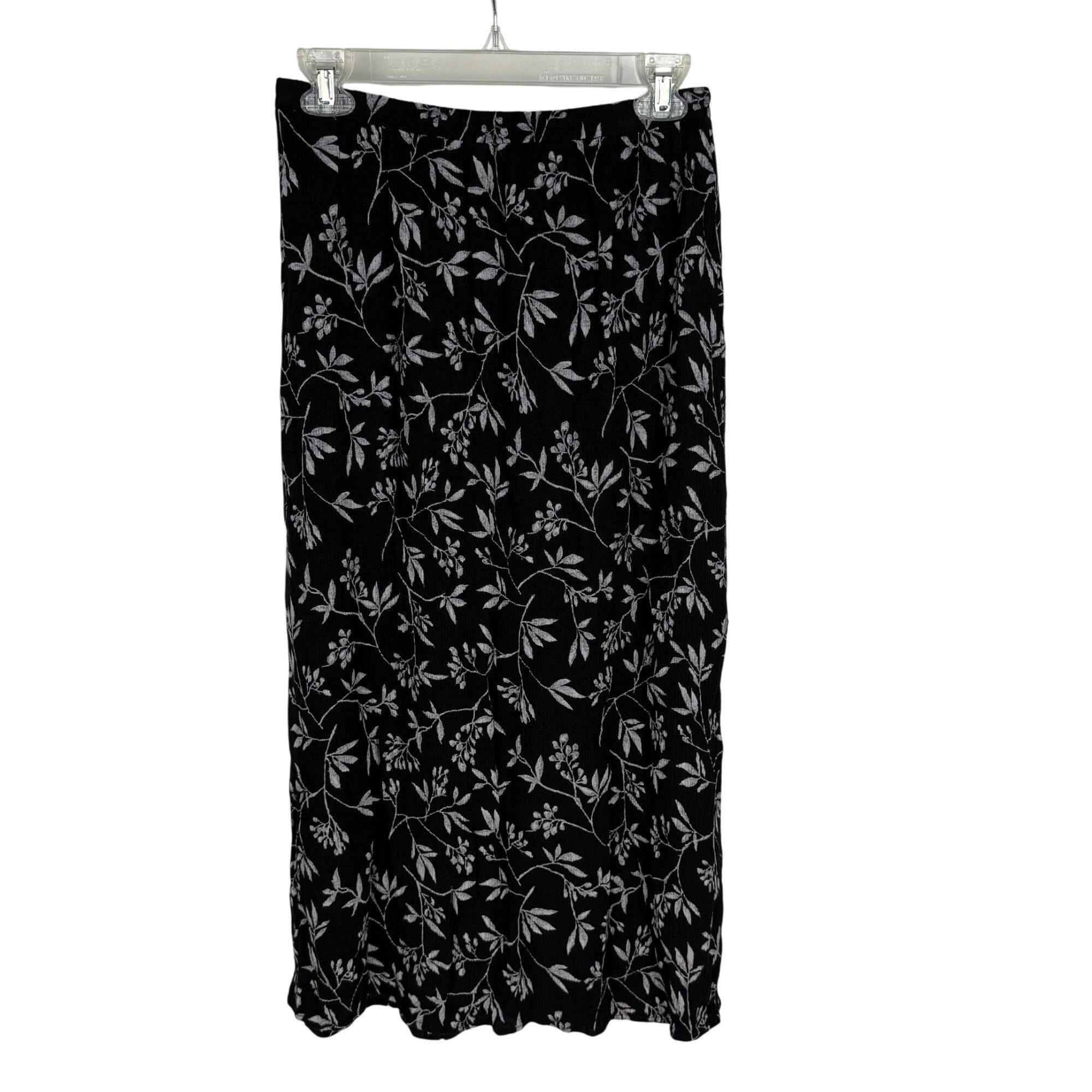 Other Norton McNaughton Midi Skirt Black Floral Lightweight Elasti Size 26" / US 2 / IT 38 - 1 Thumbnail