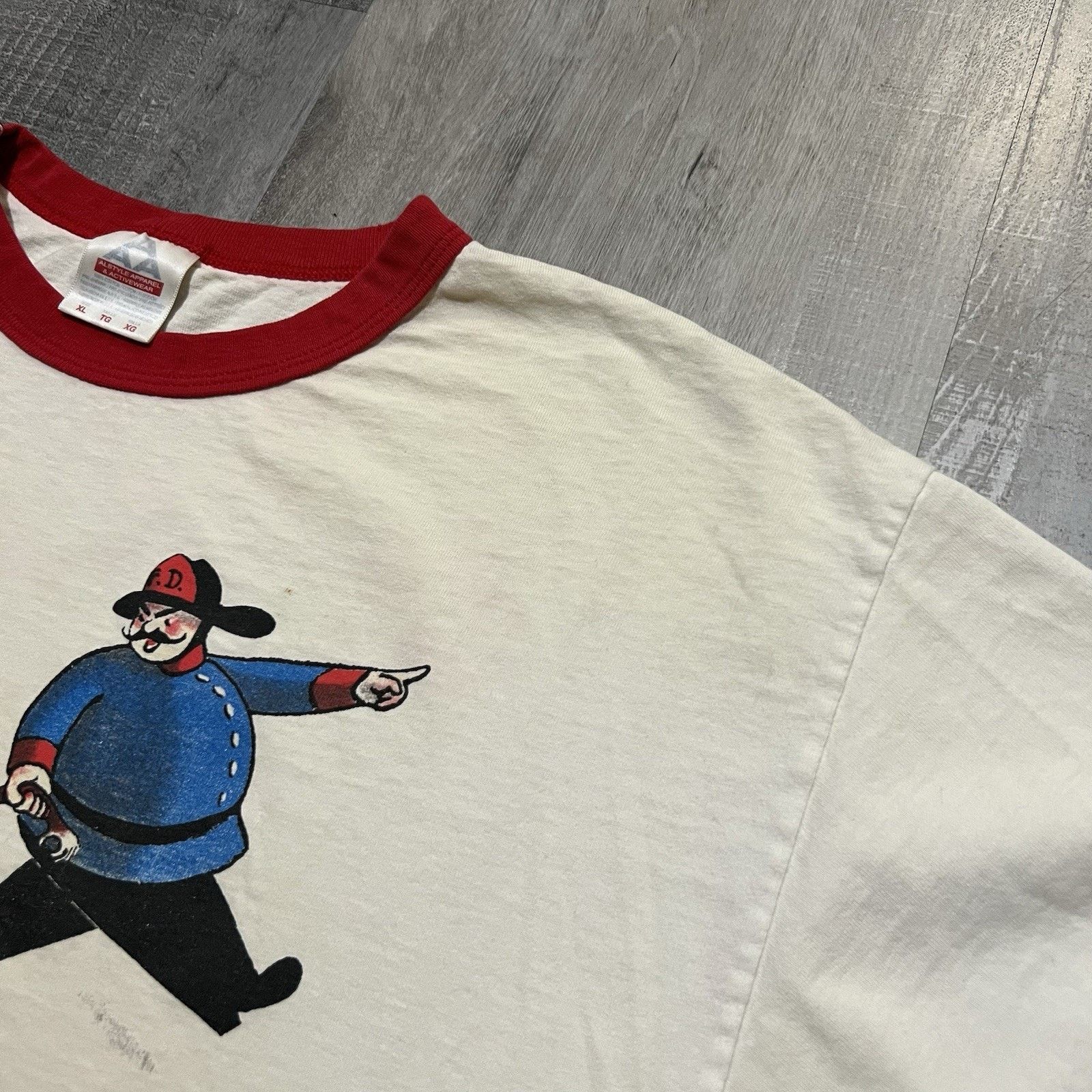 Anvil VTG Curious George Ringer T Shirt Naughty Little Monkey 90s Size US XL / EU 56 / 4 - 4 Thumbnail