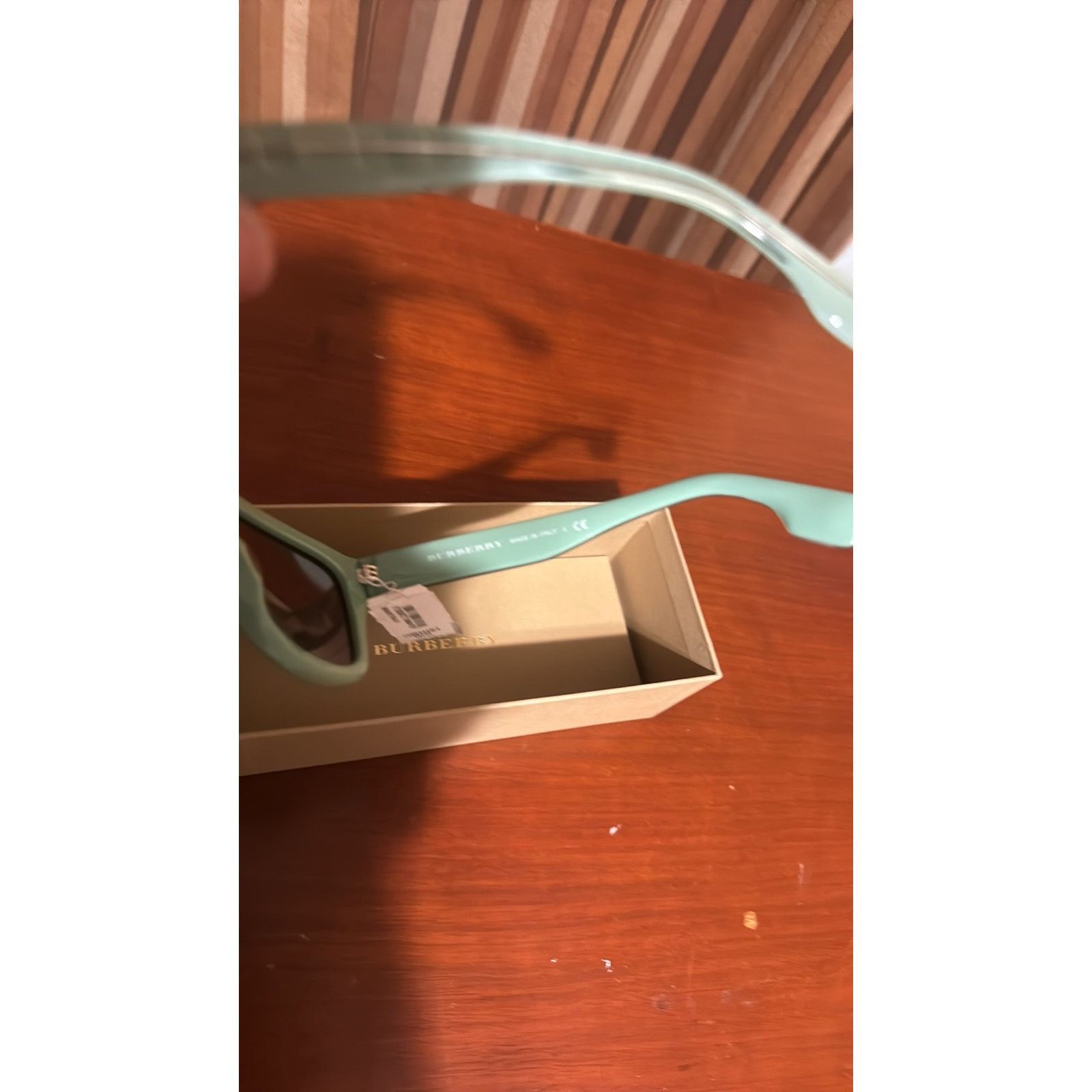 Burberry Burberry 54mm Square Sunglasses Frame Green Lens Violet Size ONE SIZE - 10 Thumbnail
