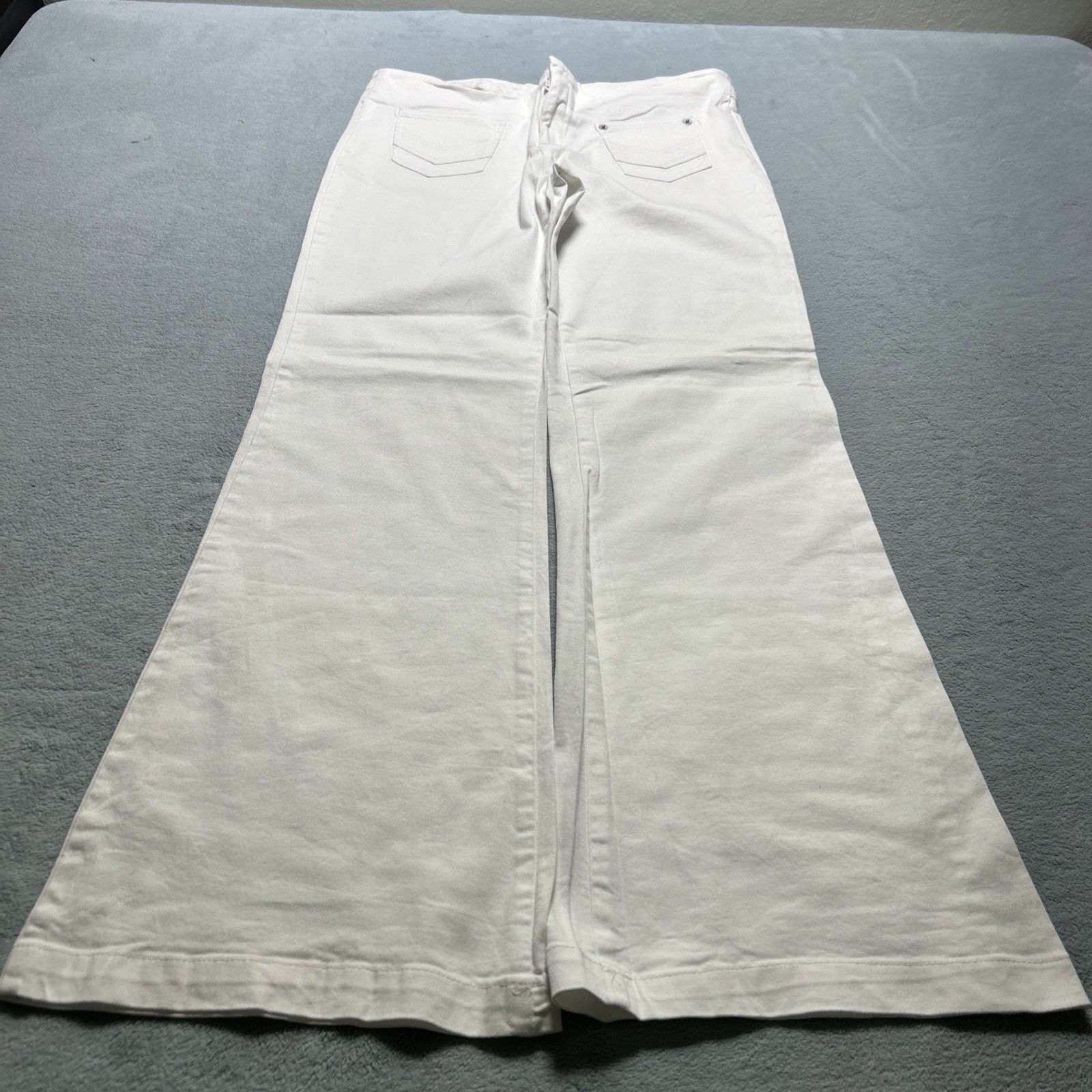 7 For All Mankind USA Beyond Baggy Dojo Pants Womens Medium 31x30 Flare Wide Size 31" - 1 Thumbnail