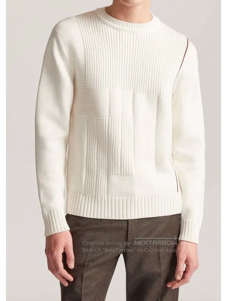 Other Loro Piana Round Neck Knitted Raw Wool Sweater Size US M / EU 48-50 / 2 - 2 Thumbnail