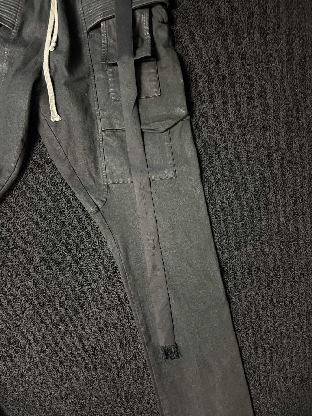 Rick Owens Rick Owens Black Wax Creatch Cargo Denim Pants Size US 32 / EU 48 - 6 Thumbnail