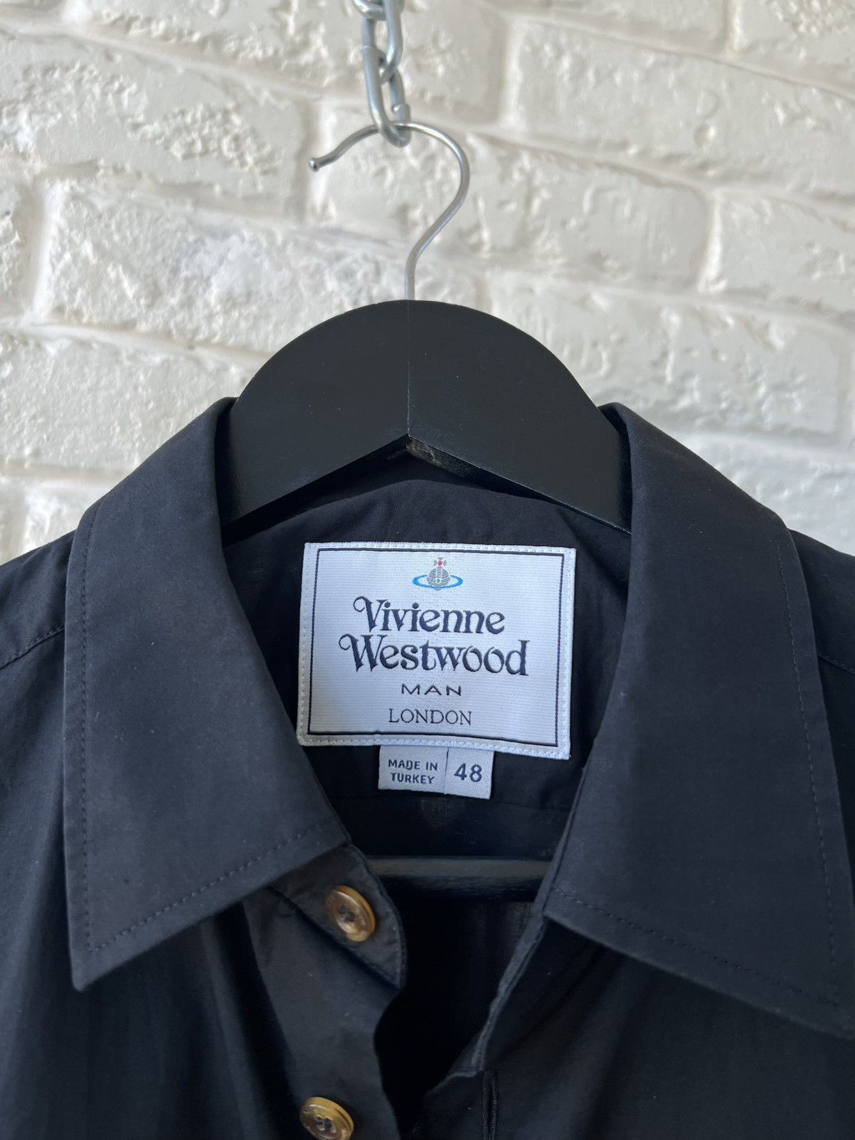 Vivienne Westwood Vivienne Westwood Black Logo Button Up Shirt Size US M / EU 48-50 / 2 - 3 Thumbnail