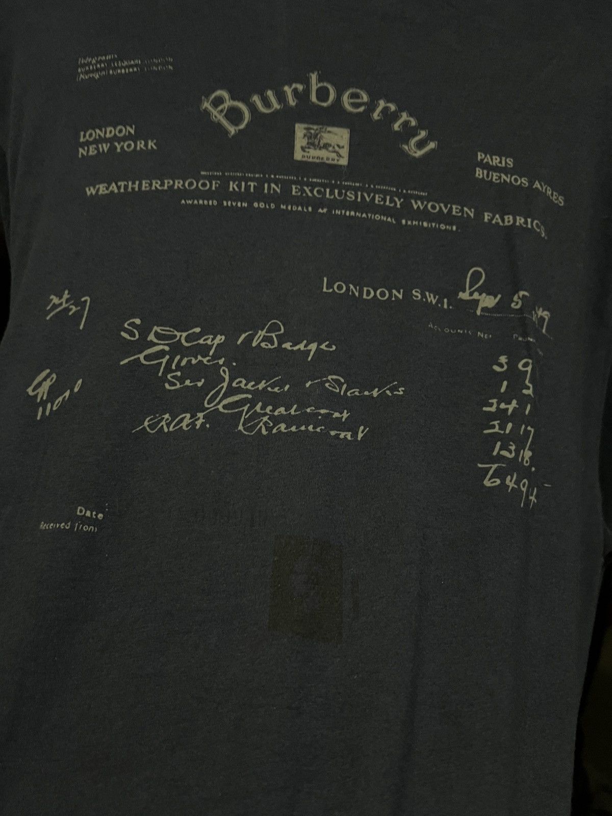 Burberry Burberry Black Thin Soft Cotton Long Sleeve T-Shirt Size US L / EU 52-54 / 3 - 5 Thumbnail