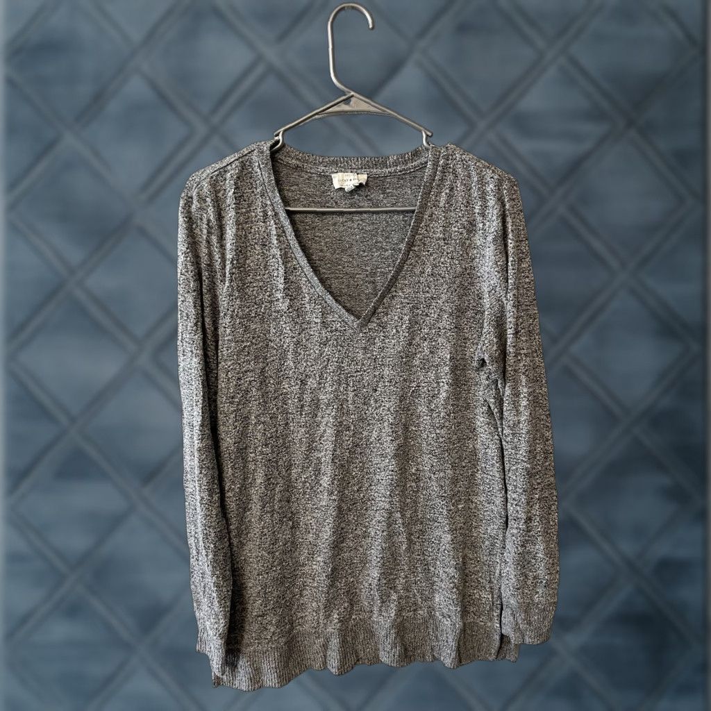 Lucky Brand Lucky Brand Women Sweater Small Oversized Long Sleeve V Neck Pullover Gray Size S / US 4 / IT 40 - 1 Thumbnail