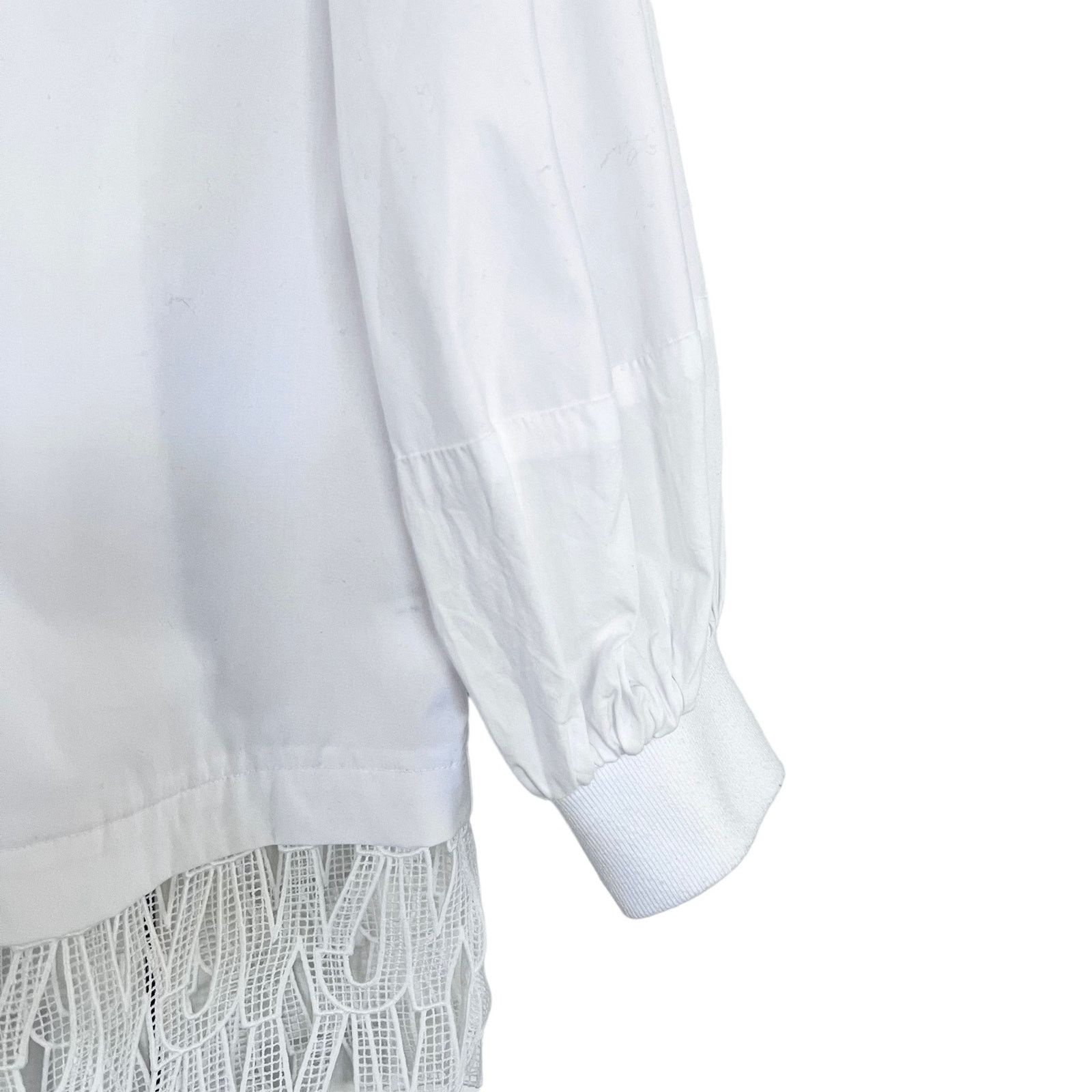 Jason Wu Jason Wu White Poplin Blouse Lace Trim Reworked XS Size XS / US 0-2 / IT 36-38 - 4 Thumbnail