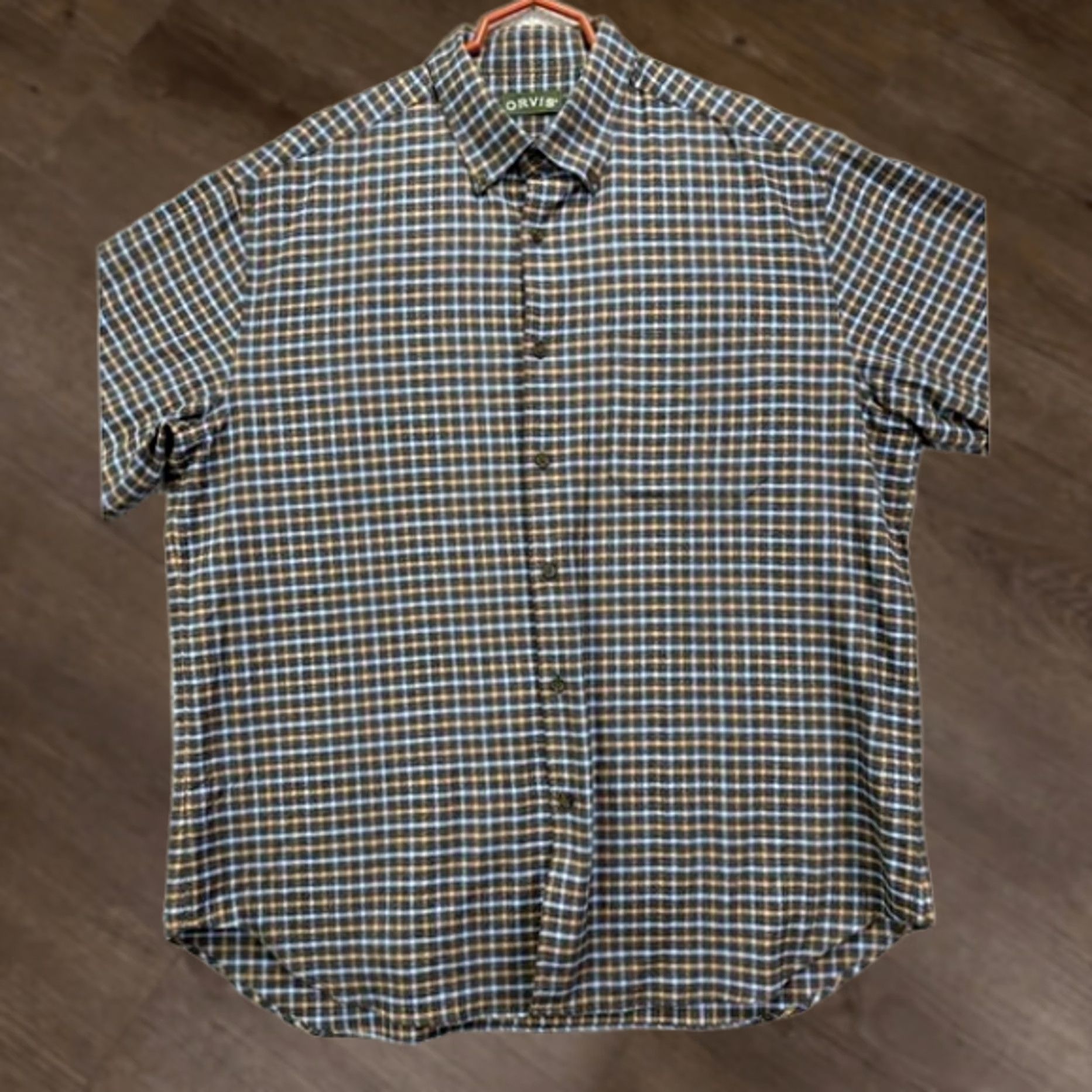Orvis VINTAGE Orvis Shirt Mens XL Blue Multi Tattersall Check Flannel Button-Down Pocket Size US XL / EU 56 / 4 - 1 Thumbnail
