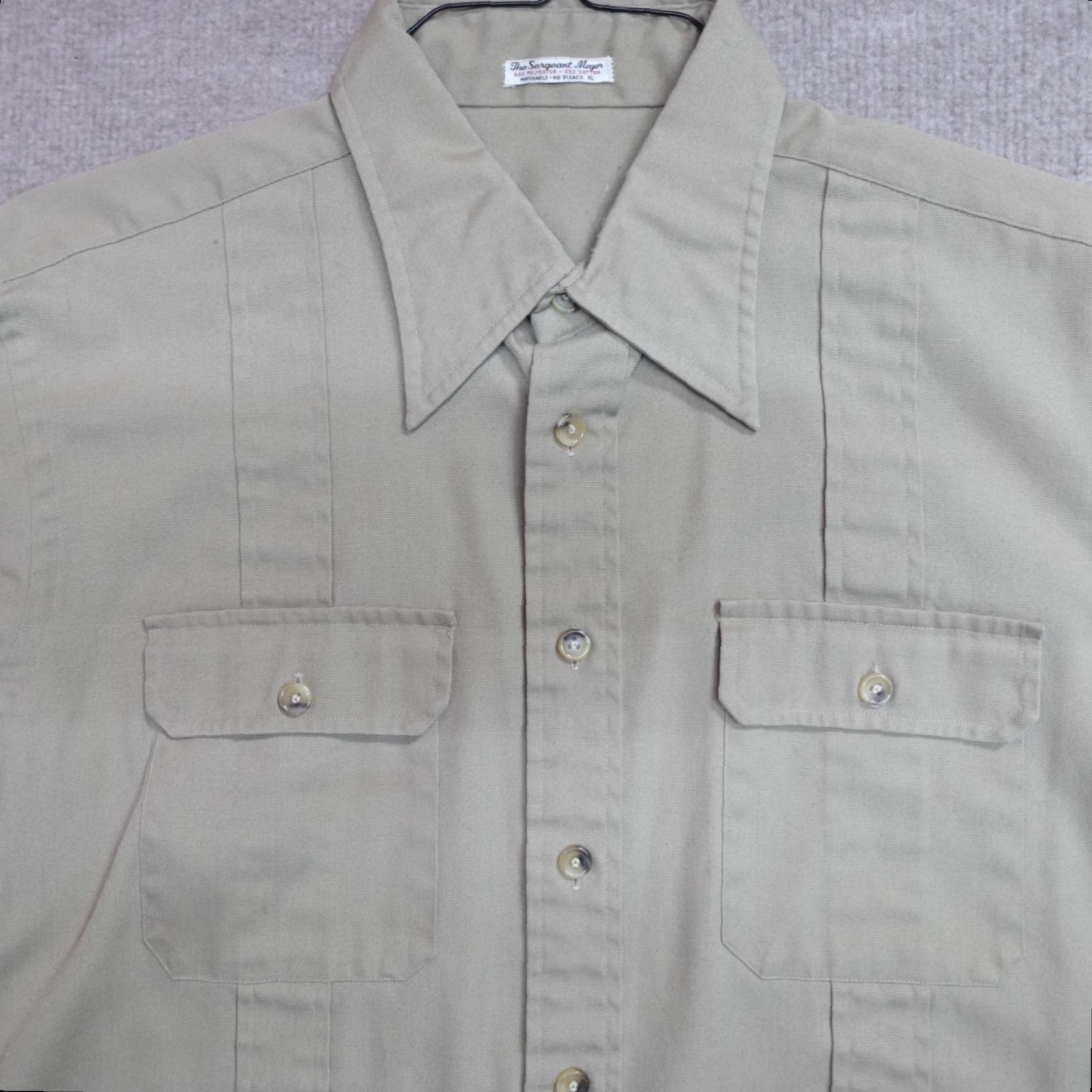 Vintage VINTAGE Sergeant Major Shirt Large Beige USMC WW2 Button-Up Collared Long Sleeve Mens L Size US L / EU 52-54 / 3 - 2 Thumbnail