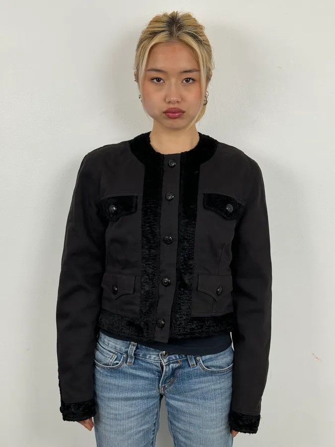 Moschino 2000s Moschino Black Buttoned Light Jacket Size M / US 6-8 / IT 42-44 - 2 Thumbnail