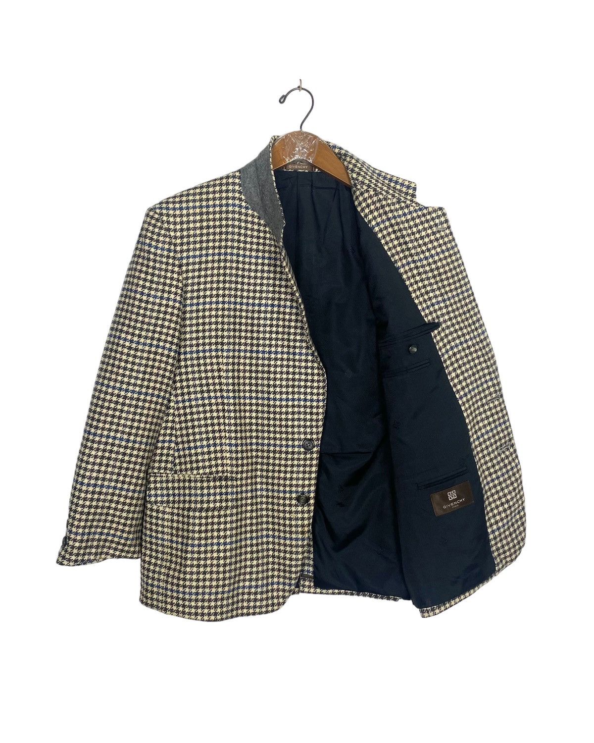 Givenchy Rare‼️ Vintage Givenchy Paris Houndstooth Wool Blazer Size US M / EU 48-50 / 2 - 2 Thumbnail