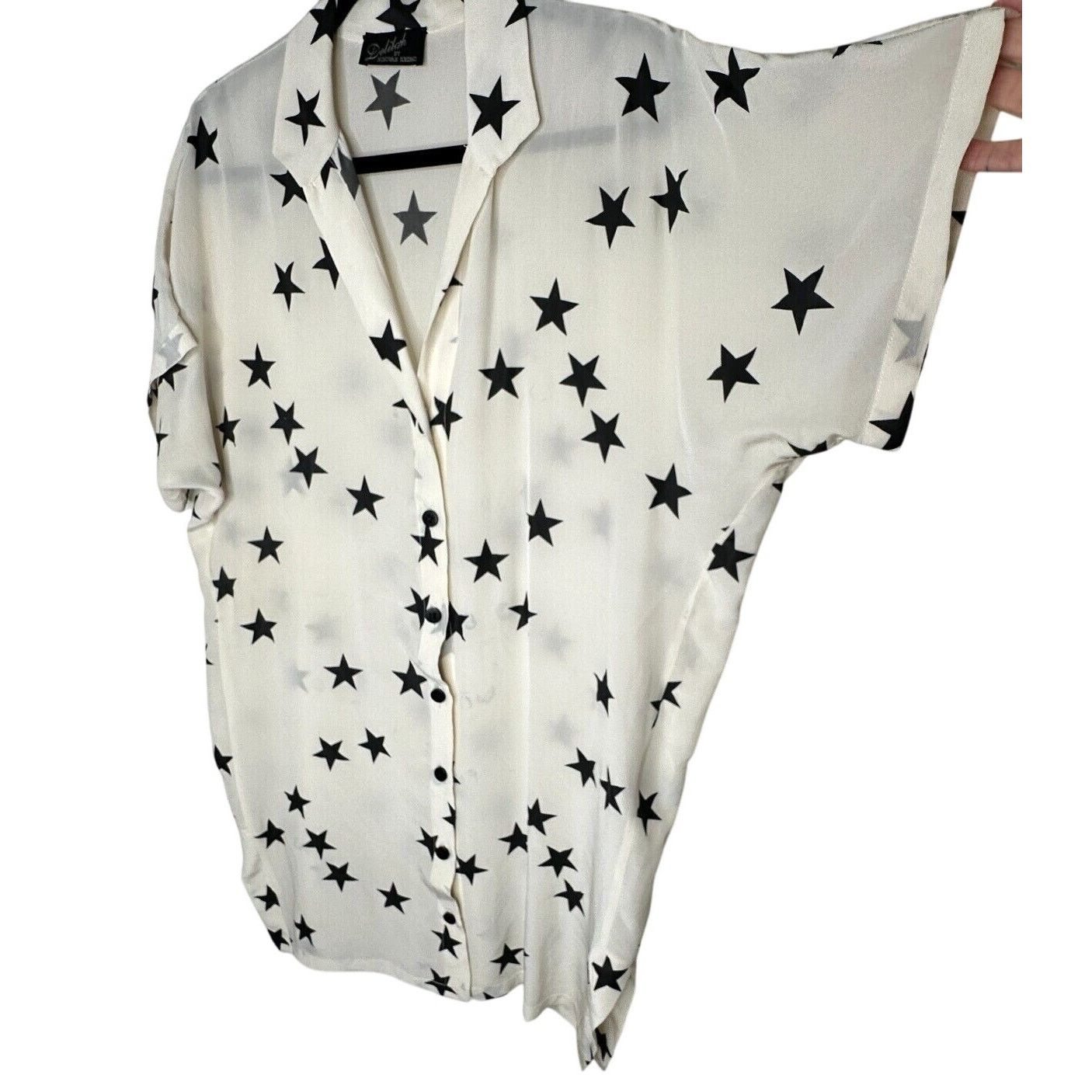 Other Ninivah Khomo Cream Black Star Button Short Sleeve Tunic OS Size XL / US 12-14 / IT 48-50 - 1 Thumbnail