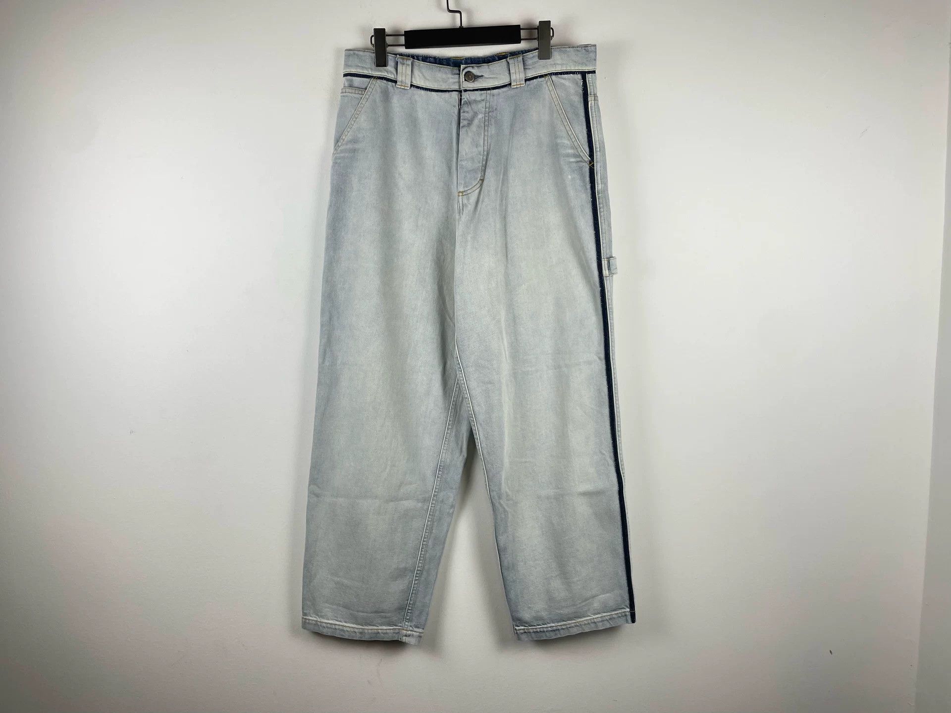 Maison Margiela Maison Margiela Washed Denim Wide-Leg Pants Size US 31 - 1 Thumbnail