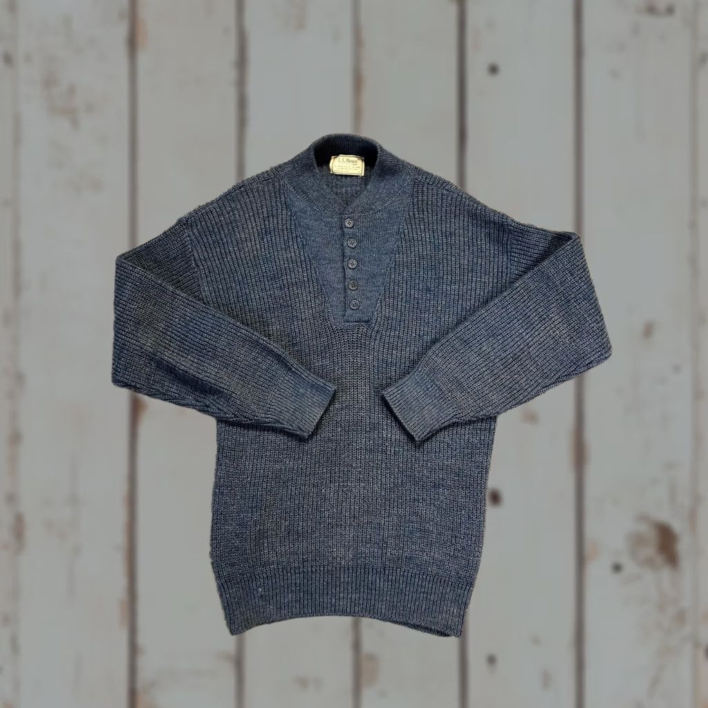 Vintage VINTAGE L.L. Bean Sweater Mens Medium Blue Mock Neck Henley Knit Pullover USA Shirt Mens Medium Blue Hemley Knit Sweater Size US M / EU 48-50 / 2 - 1 Thumbnail