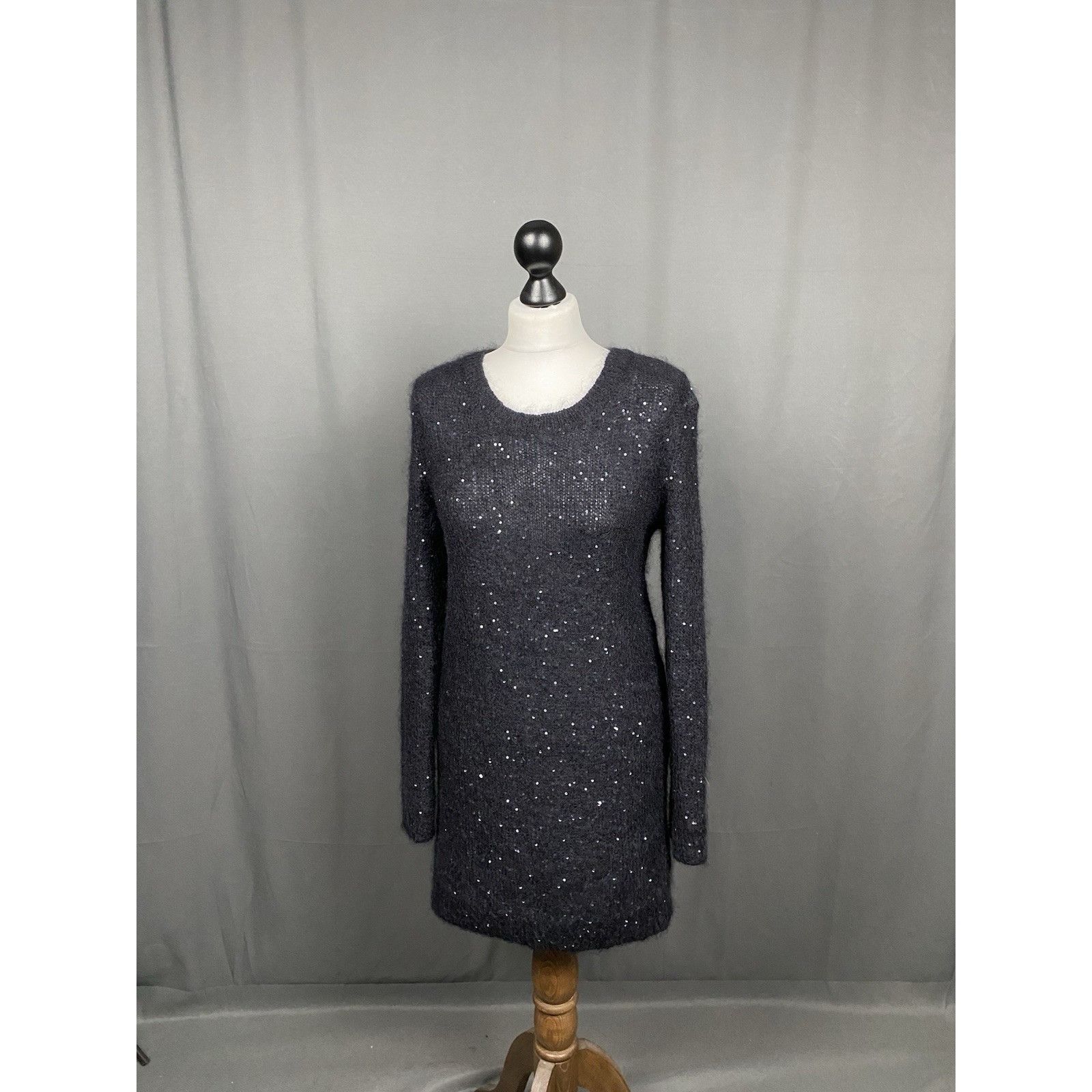 Saint Laurent Paris Saint Laurent RECENT Black Wool Oversized Glitter Knitted Cr Size M / US 6-8 / IT 42-44 - 5 Thumbnail