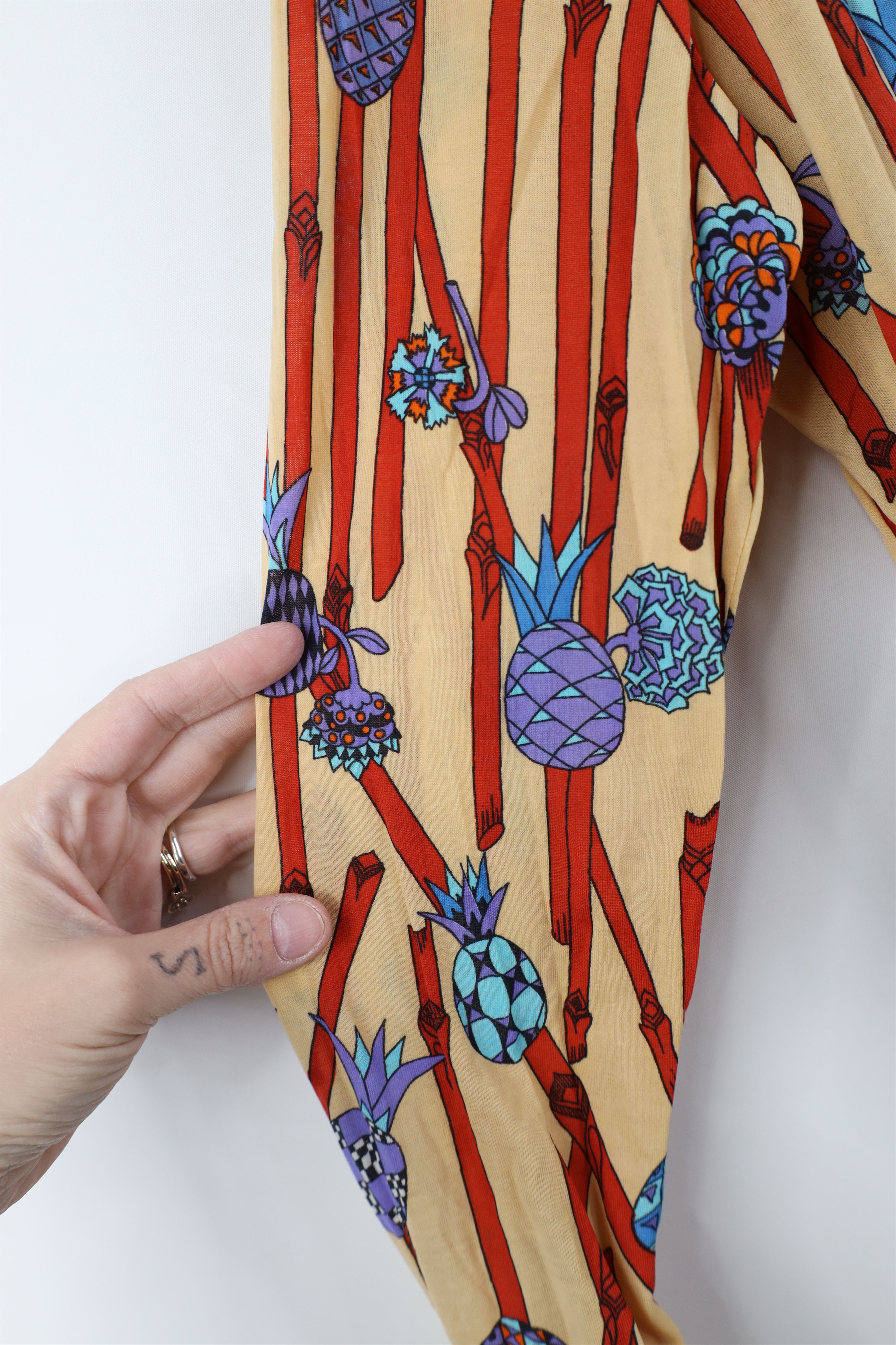 Vintage Vintage 60s Streetwear Knit Pineapple Geometric Button Shirt Size L / US 10 / IT 46 - 6 Thumbnail
