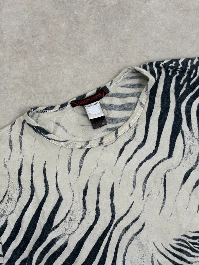 Roberto Cavalli 2000s Roberto Cavalli Black & White Zebra T-Shirt Size US S / EU 44-46 / 1 - 5 Thumbnail