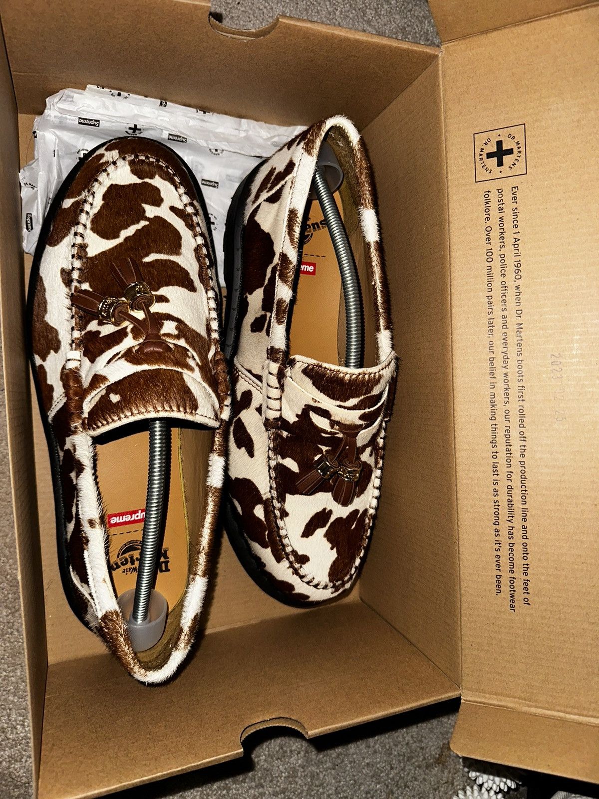 Dr. Martens × Supreme Supreme Penton Tassel Cow Print Loafers 