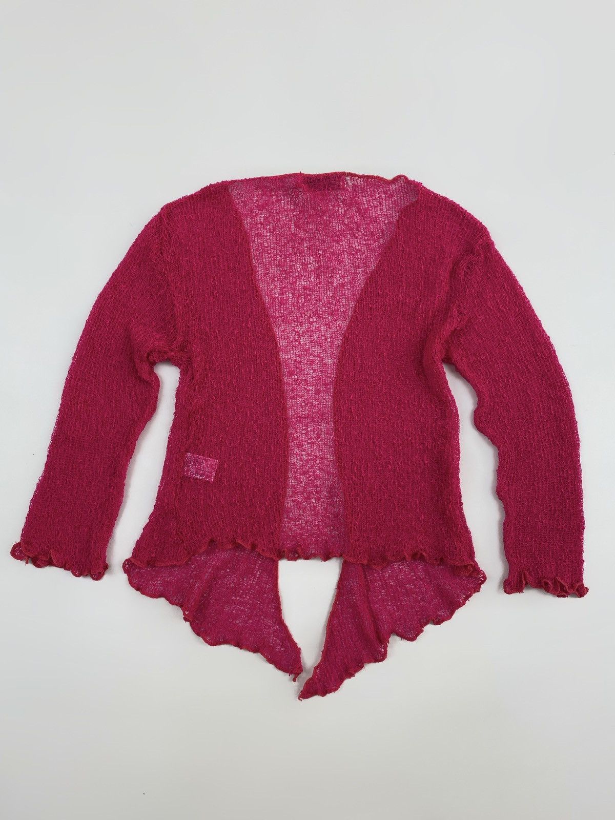 Vintage Y2K Vintage Pink Mesh Knit Wrap Bolero Shrug Top Cardigan Size ONE SIZE - 8 Thumbnail