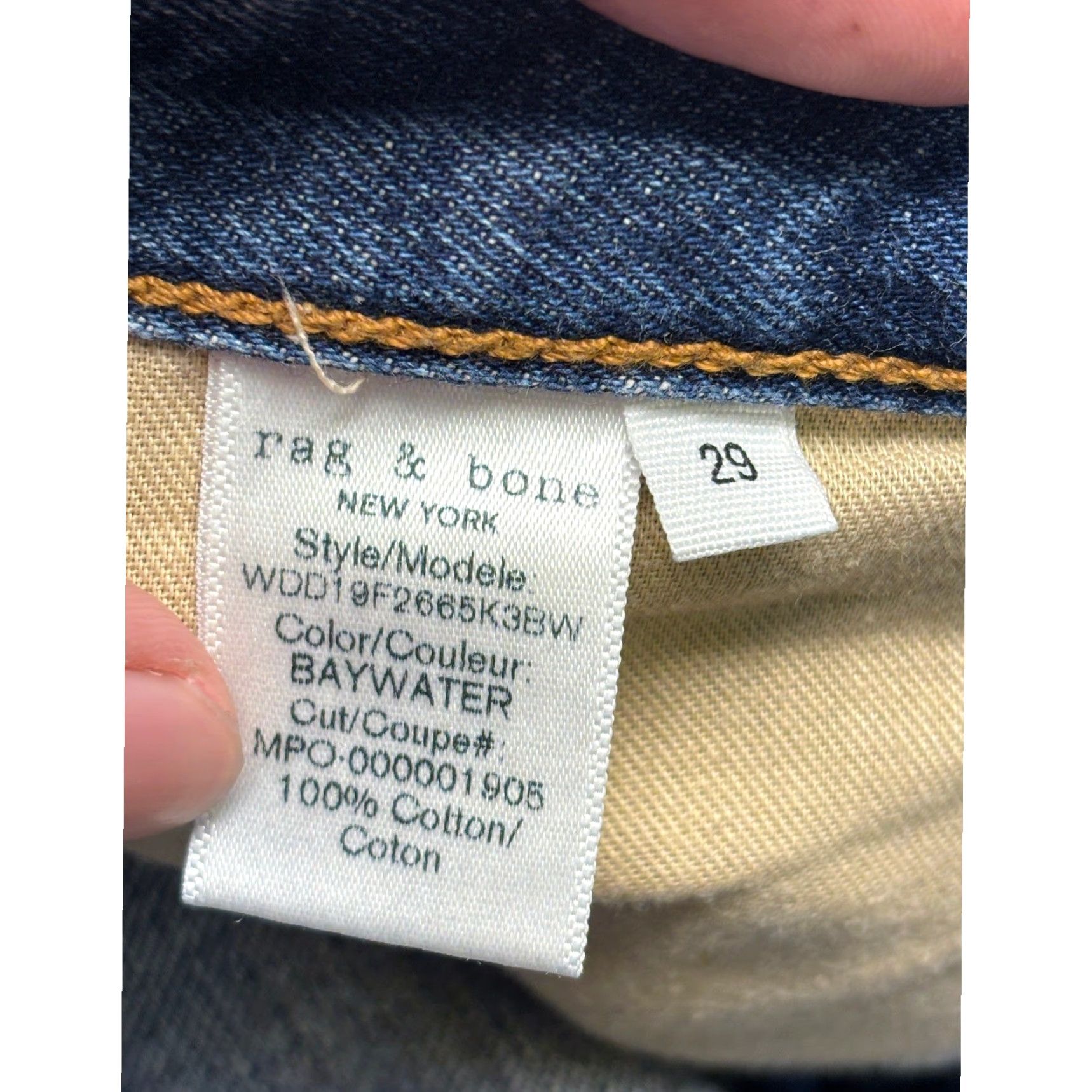 Rag & Bone VINTAGE Rag & Bone Ruth High-Rise Straight Jeans Baywater Blue Raw Hem 29x22 Women Size 29" - 7 Thumbnail