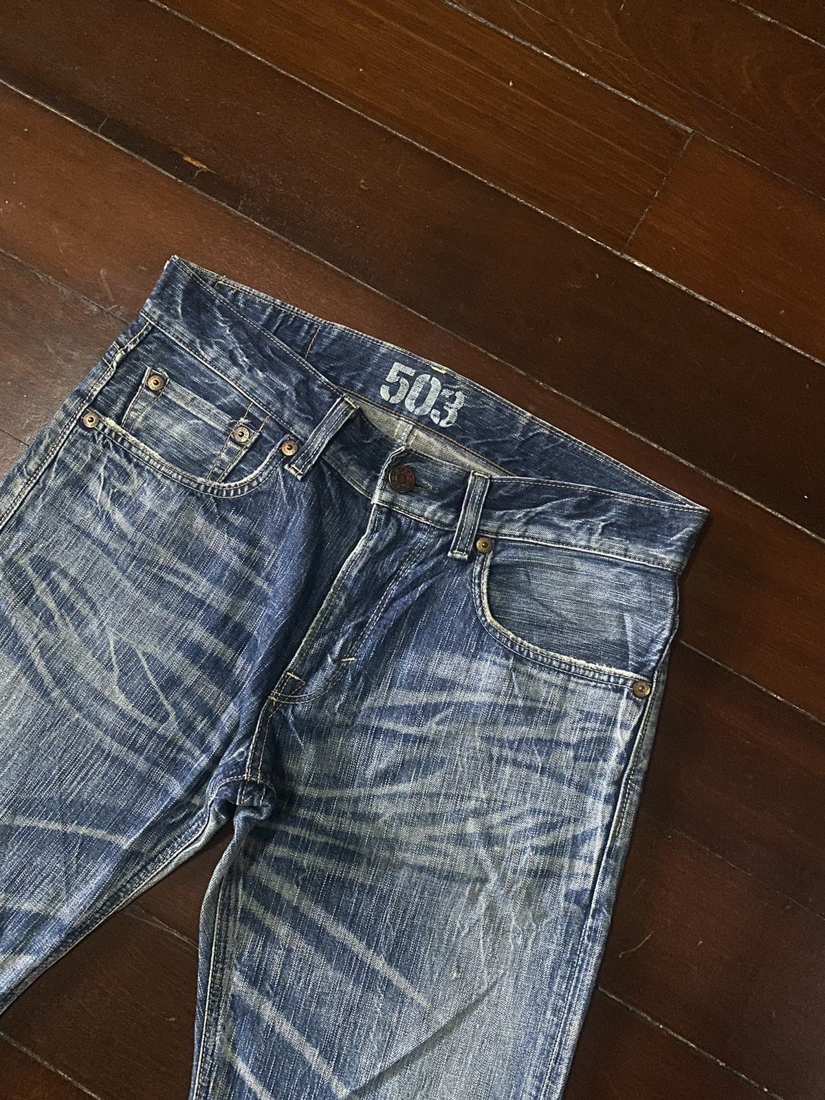 If Six Was Nine EDWIN 503 BLUE TRIP FLARE BOOTCUT DENIM Size US 36 / EU 52 - 7 Thumbnail