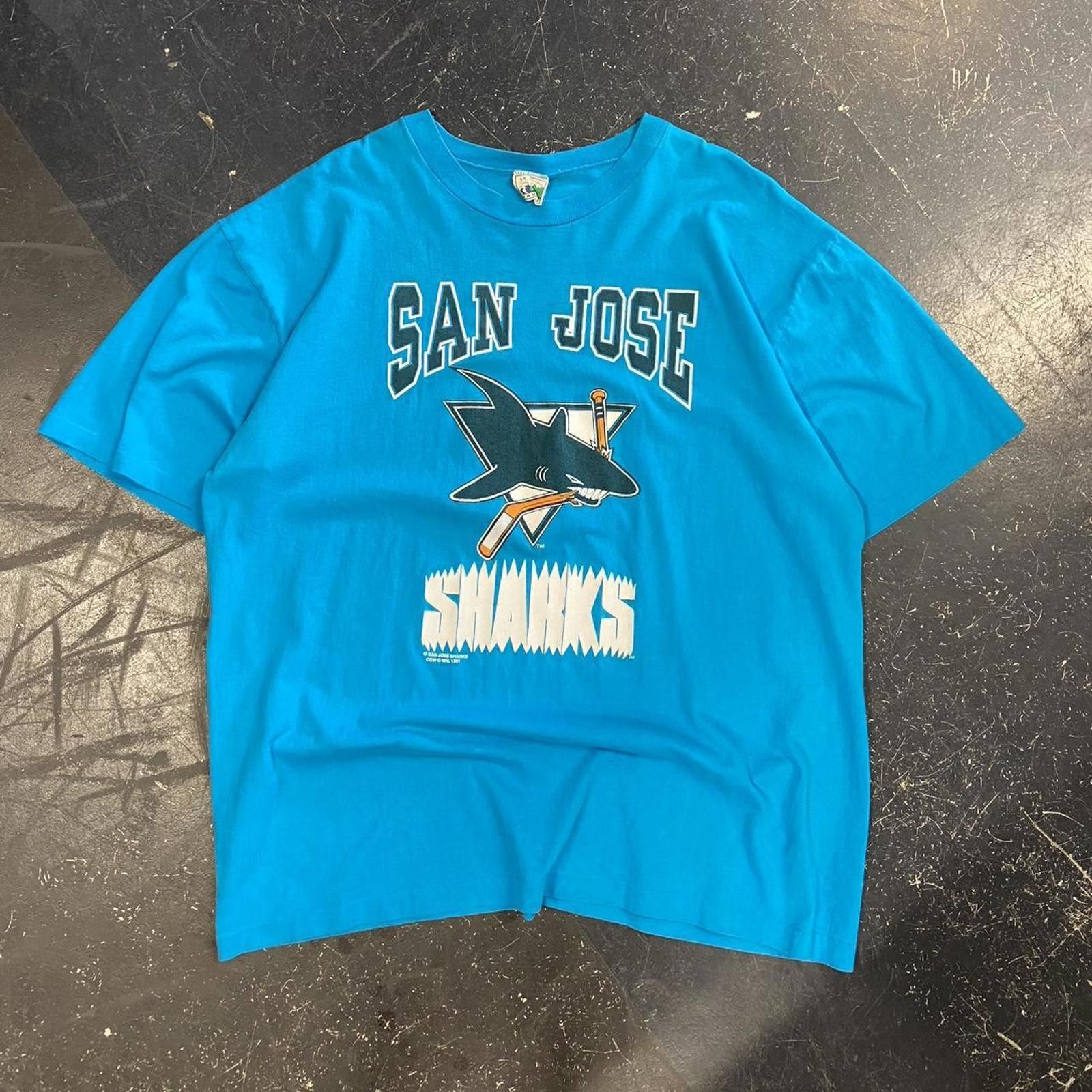 Vintage 1991 NHL San Jose Sharks Tee Size US XL / EU 56 / 4 - 1 Thumbnail