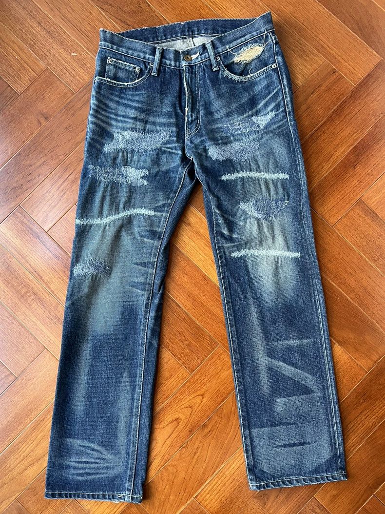 Neighborhood Neighborhood SCAB Fenom Ripped Denim Jeans Size US 27 - 1 Thumbnail