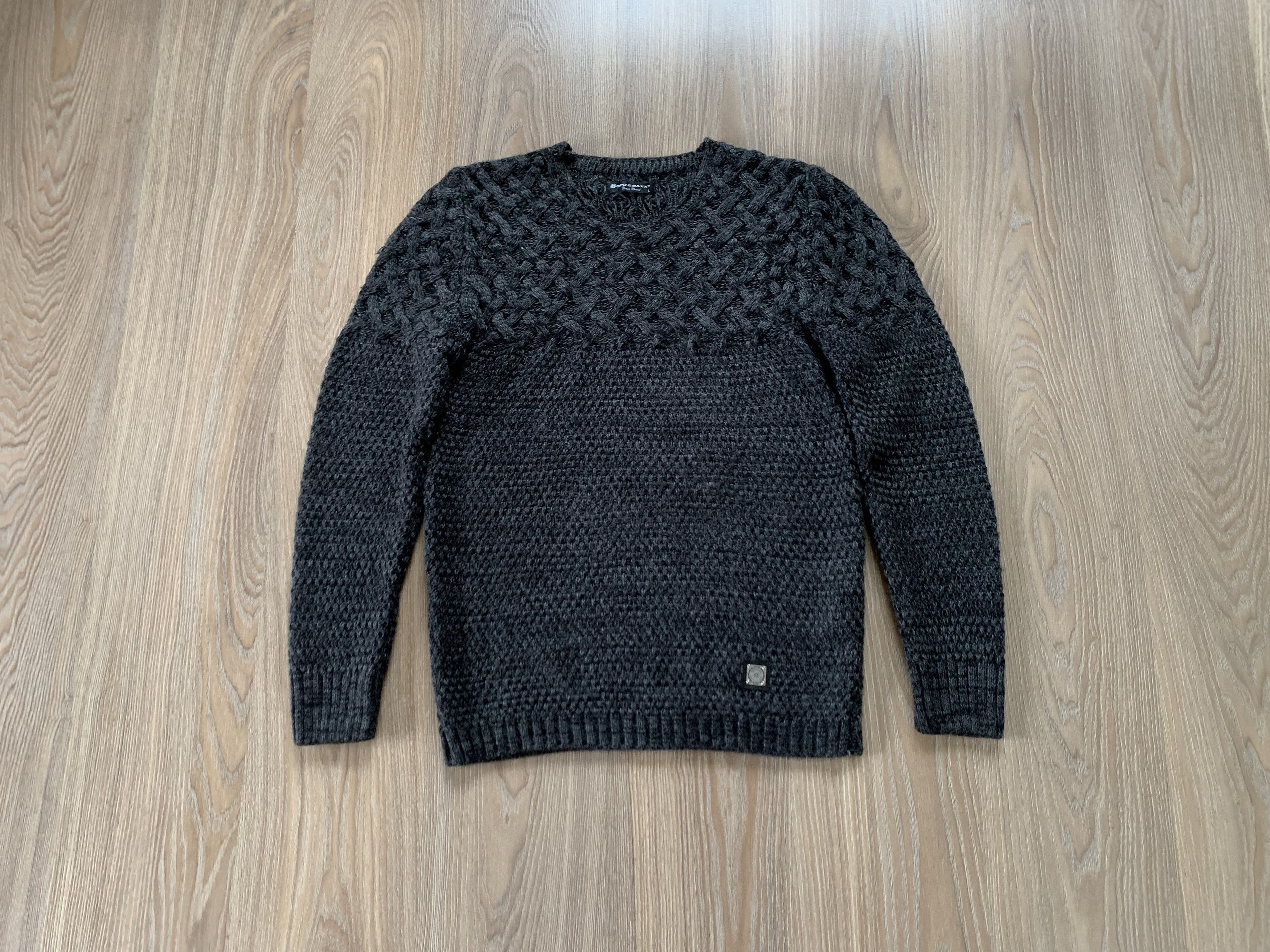 Japanese Brand Cipo & Baxx Knit Wool Gray Sweater Size US L / EU 52-54 / 3 - 1 Thumbnail