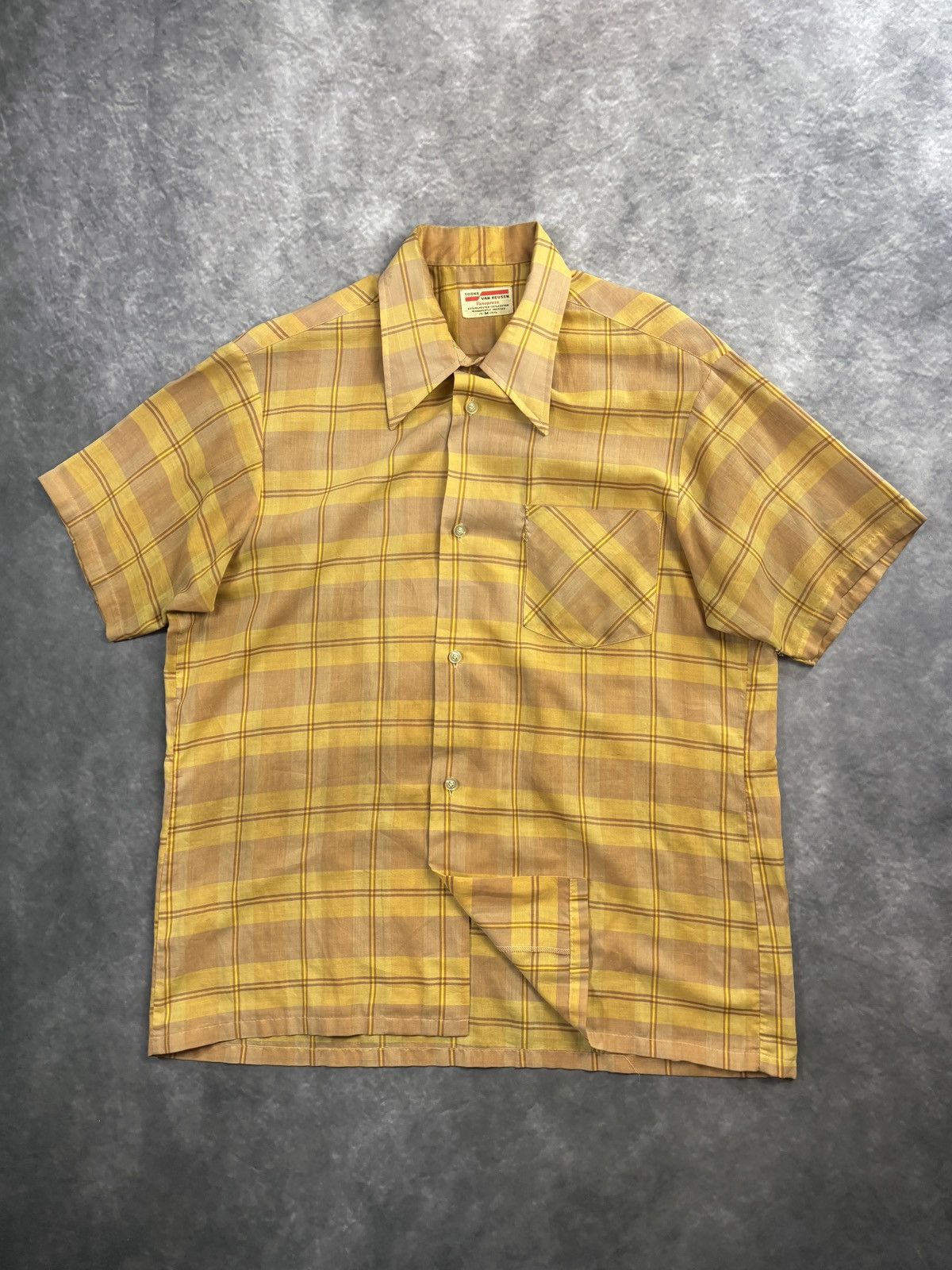 Van Heusen 1950s Van Heusen True Vintage Loop Collar Plaid Shortsleeve Size US S / EU 44-46 / 1 - 8 Thumbnail