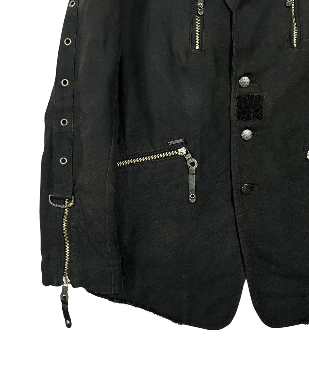 Diesel × Diesel Black Gold Diesel Bondage Black Blazer Jacket Multipocket Size 40R - 9 Thumbnail