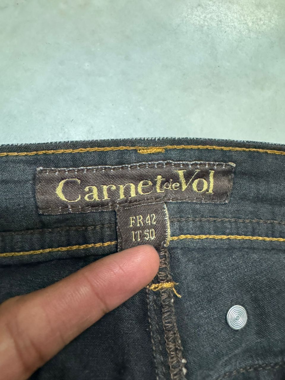 Japanese Brand 💥Insane💥Vintage Carnetdevol Rusty Mudwash Distress Dark Jean Size US 34 / EU 50 - 10 Thumbnail