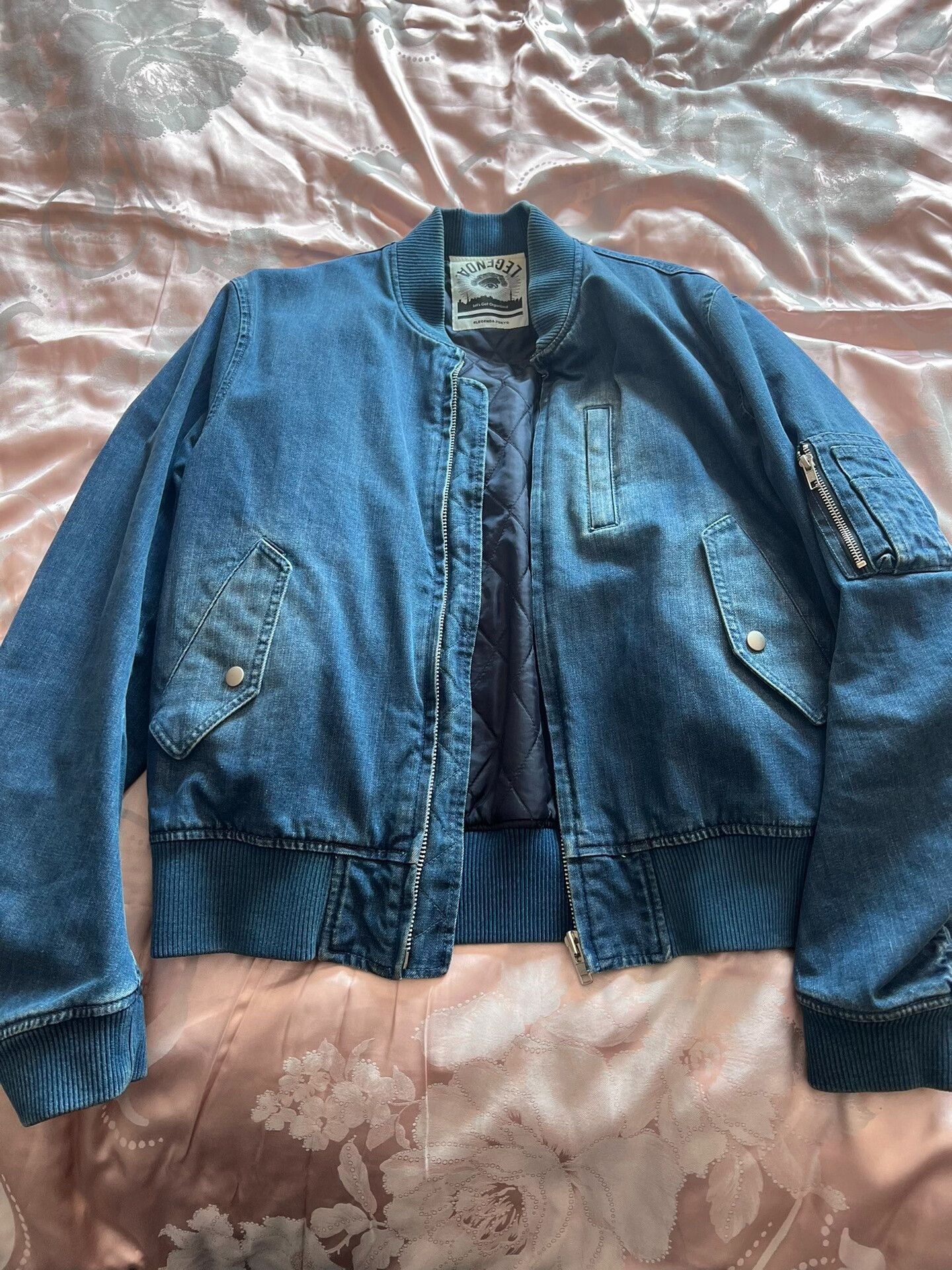 Japanese Brand denim bomber jacket with side pockets Size US M / EU 48-50 / 2 - 1 Thumbnail