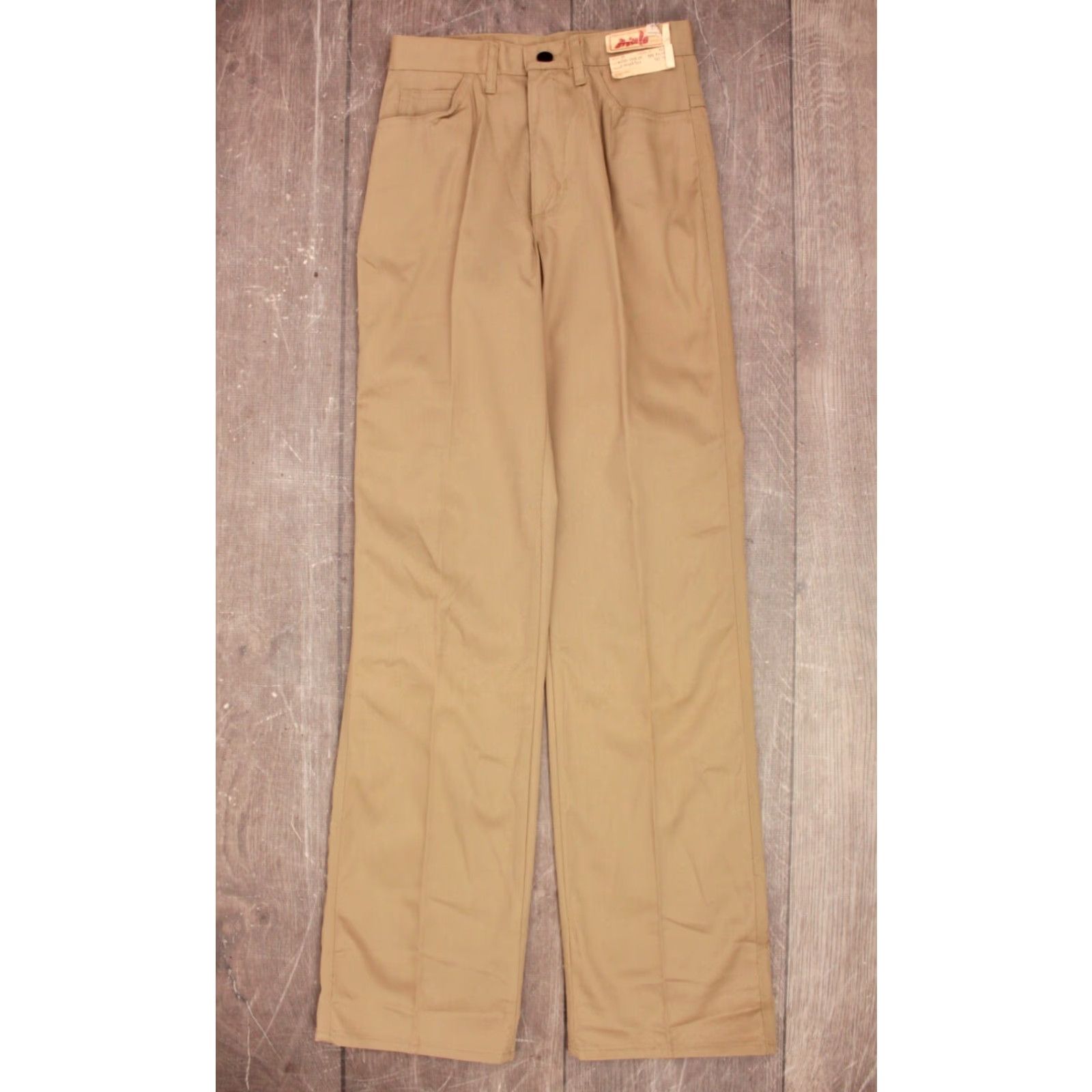 Vintage VINTAGE Men's VTG 1970s NOS Khaki Flared Pants 27x33.5 Sz 27 Inseam 33.5 Beige 70s Disco Mens Size US 27 - 2 Thumbnail