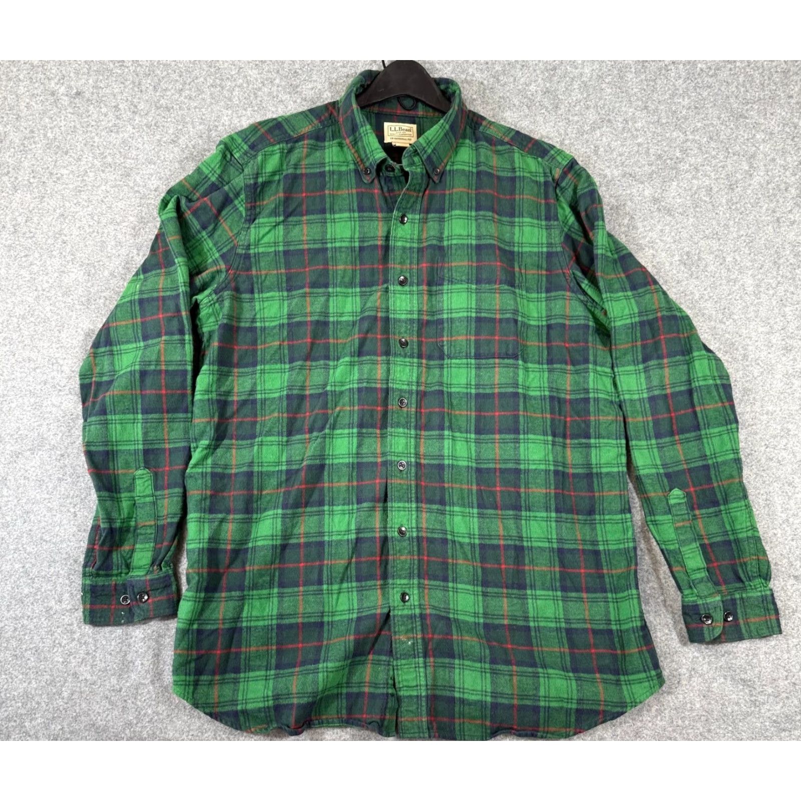 Vintage L.L. Bean Button Down Flannel Shirt Mens L Tall Green Blue Plaid Long Sleeve Size US L / EU 52-54 / 3 - 2 Thumbnail