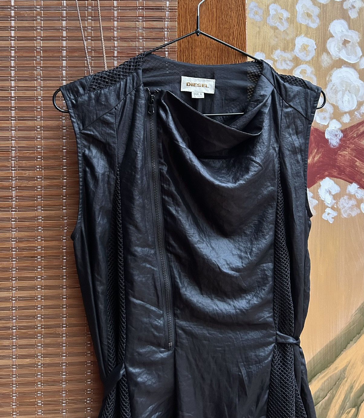 Diesel Diesel Black Sleeveless Cowl Neck Side Zip Mini Dress Size S / US 4 / IT 40 - 2 Thumbnail