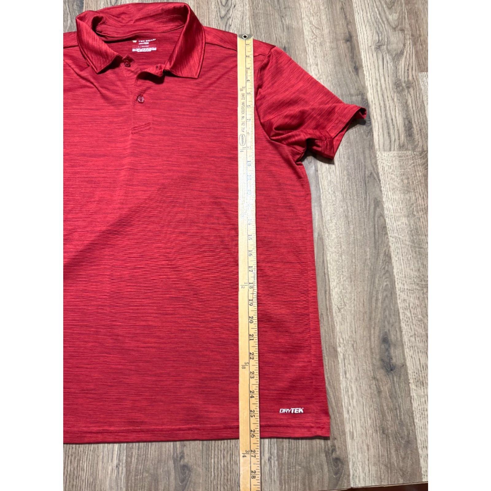 Tek Gear Tek Gear DryTek Shirt Men L Red Polo Short Sleeve 1/4 Button Collared Modern Sports Moisture Wicking Casual Activewear Golf Walking Size US L / EU 52-54 / 3 - 7 Thumbnail