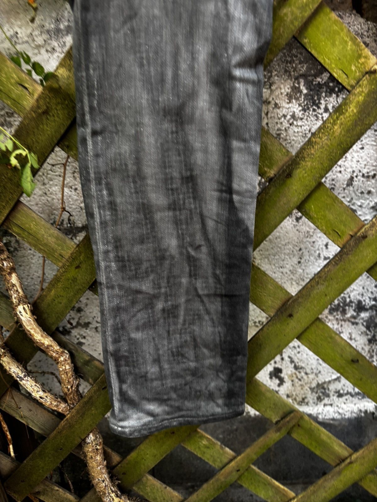 Balmain FW12 Balmain Decarnin Sparkle Wax Coated Silver Biker Jeans Size US 29 - 14 Thumbnail