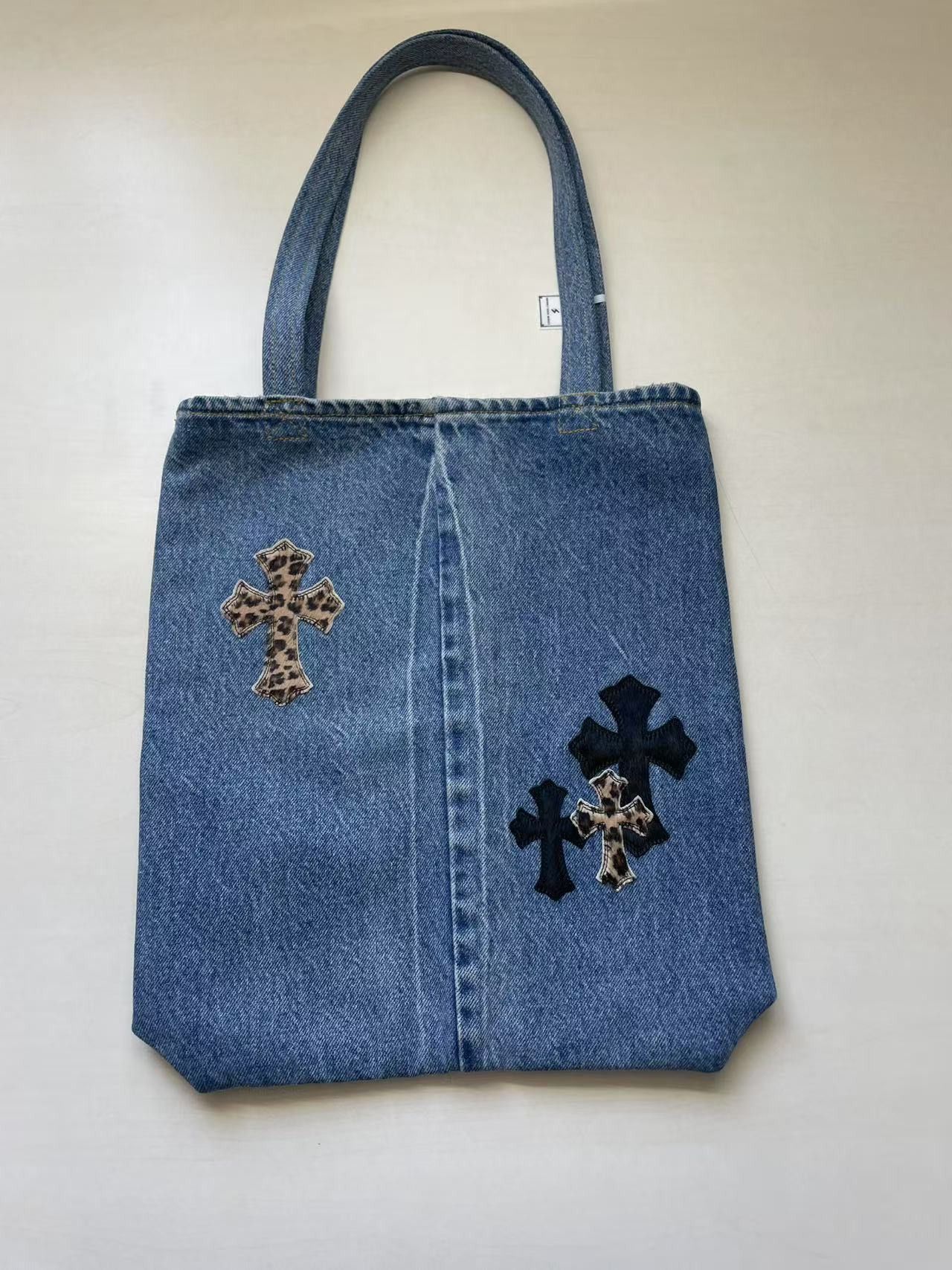 Chrome Hearts Chrome Hearts Pony Hair Denim Cross Patch Tote Bag Size ONE SIZE - 5 Thumbnail