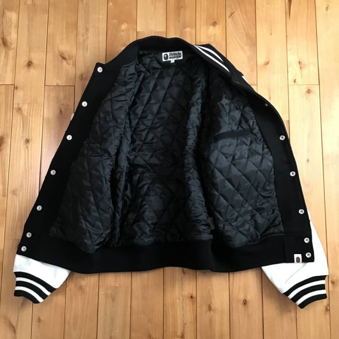 Bape Leather Sleeve Varsity Jacket BAPE STA LOGO a bathing ape Size US XL / EU 56 / 4 - 8 Thumbnail